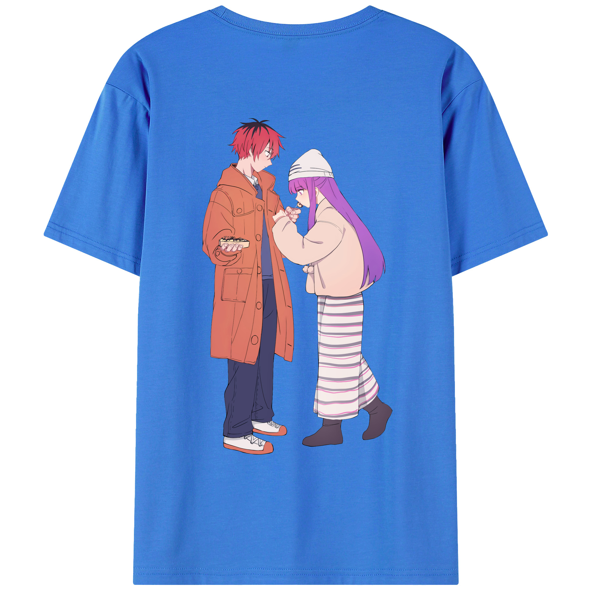 （画像用） 葬送のフリーレン Frieren 綿100％ メンズ半袖Tシャツ（バックプリント） 通気性