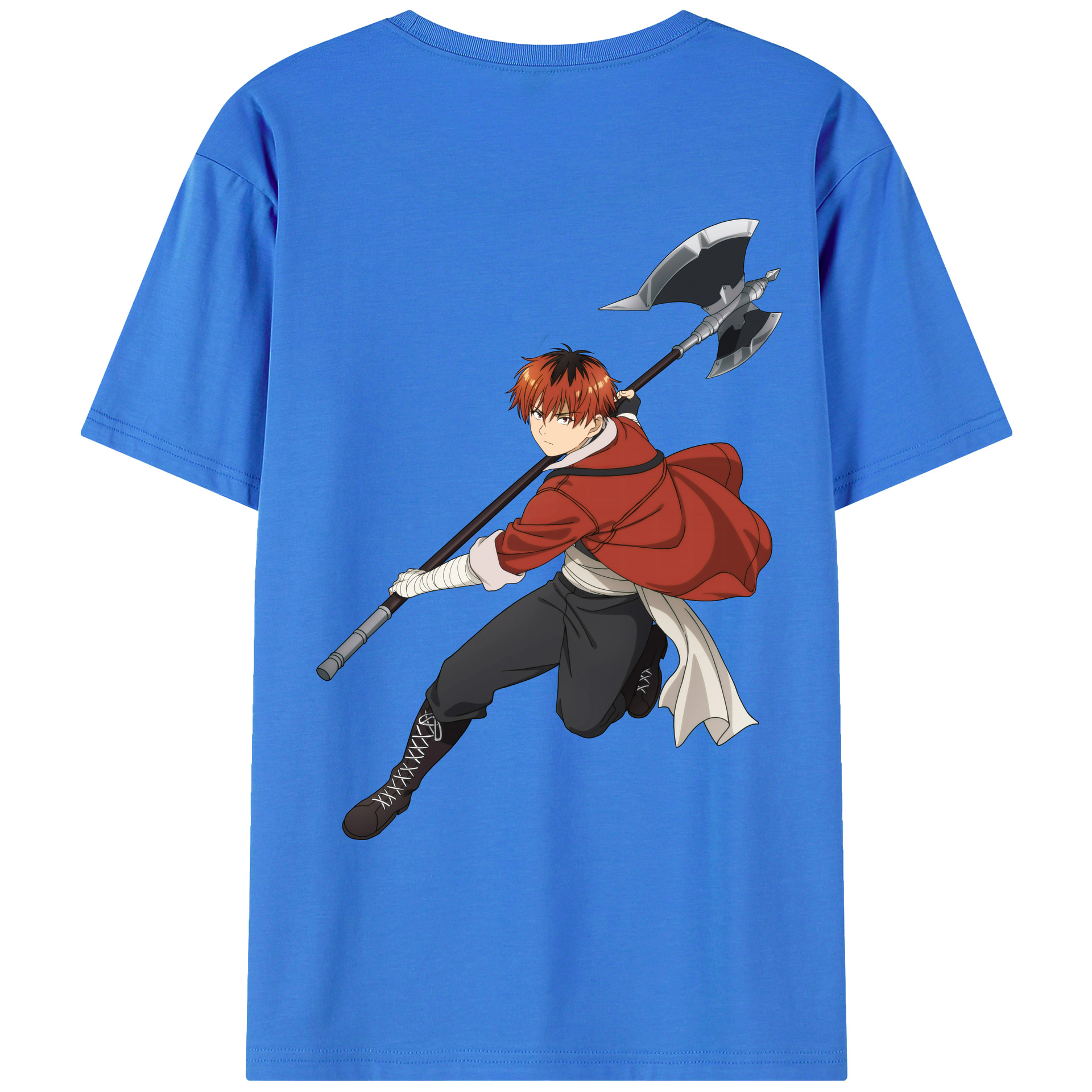 （画像用） 葬送のフリーレン Frieren 綿100％ メンズ半袖Tシャツ（バックプリント） 通気性