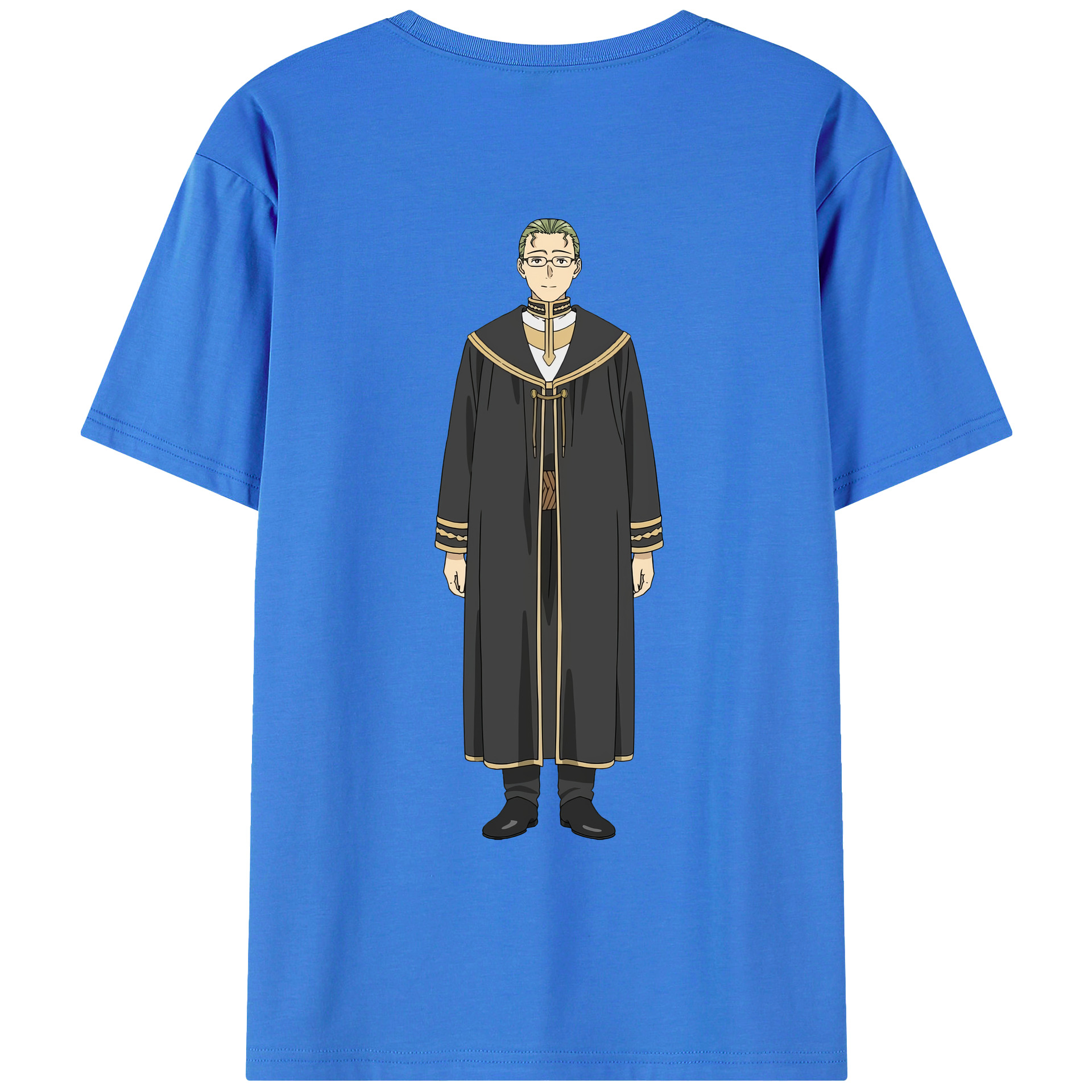 （画像用） 葬送のフリーレン Frieren 綿100％ メンズ半袖Tシャツ（バックプリント） 通気性