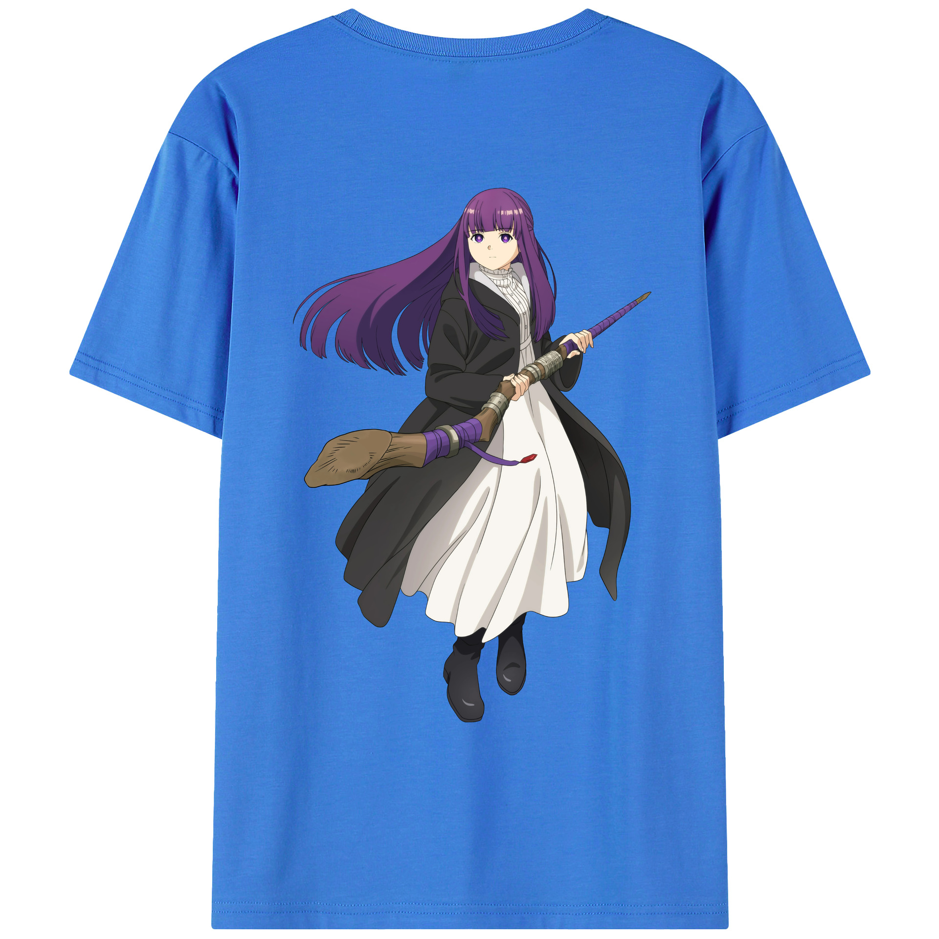（画像用） 葬送のフリーレン Frieren 綿100％ メンズ半袖Tシャツ（バックプリント） 通気性