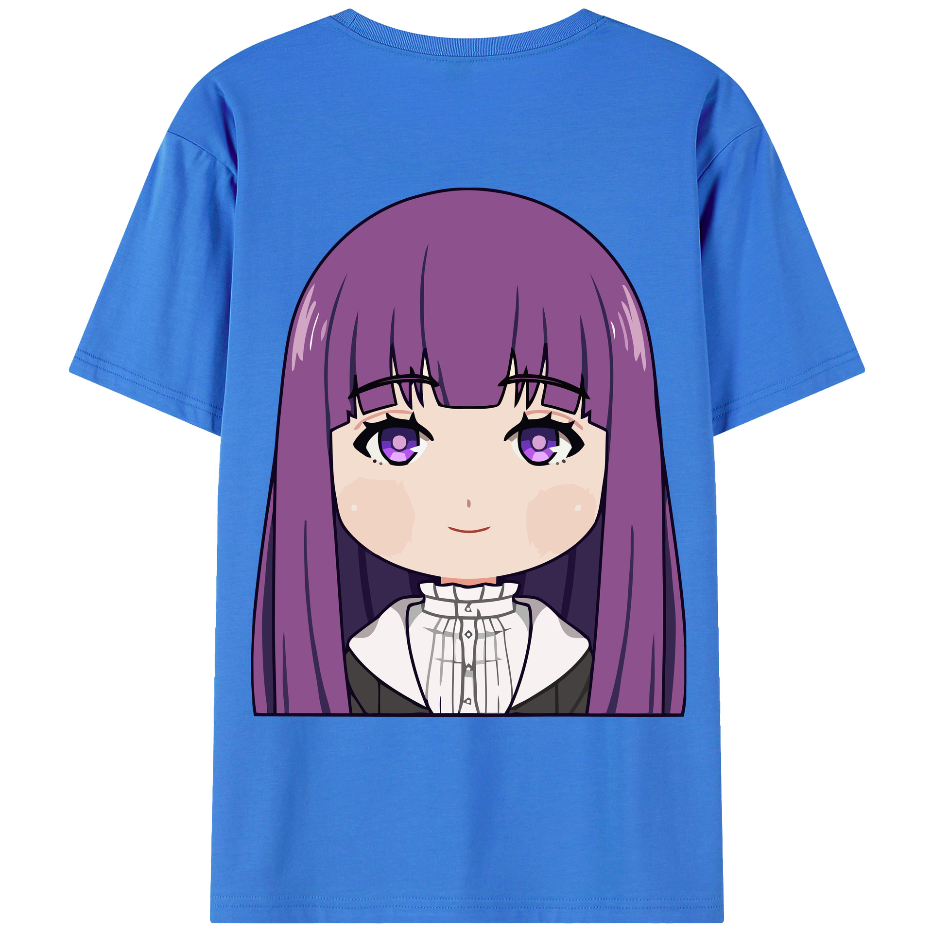 （画像用） 葬送のフリーレン Frieren 綿100％ メンズ半袖Tシャツ（バックプリント） 通気性