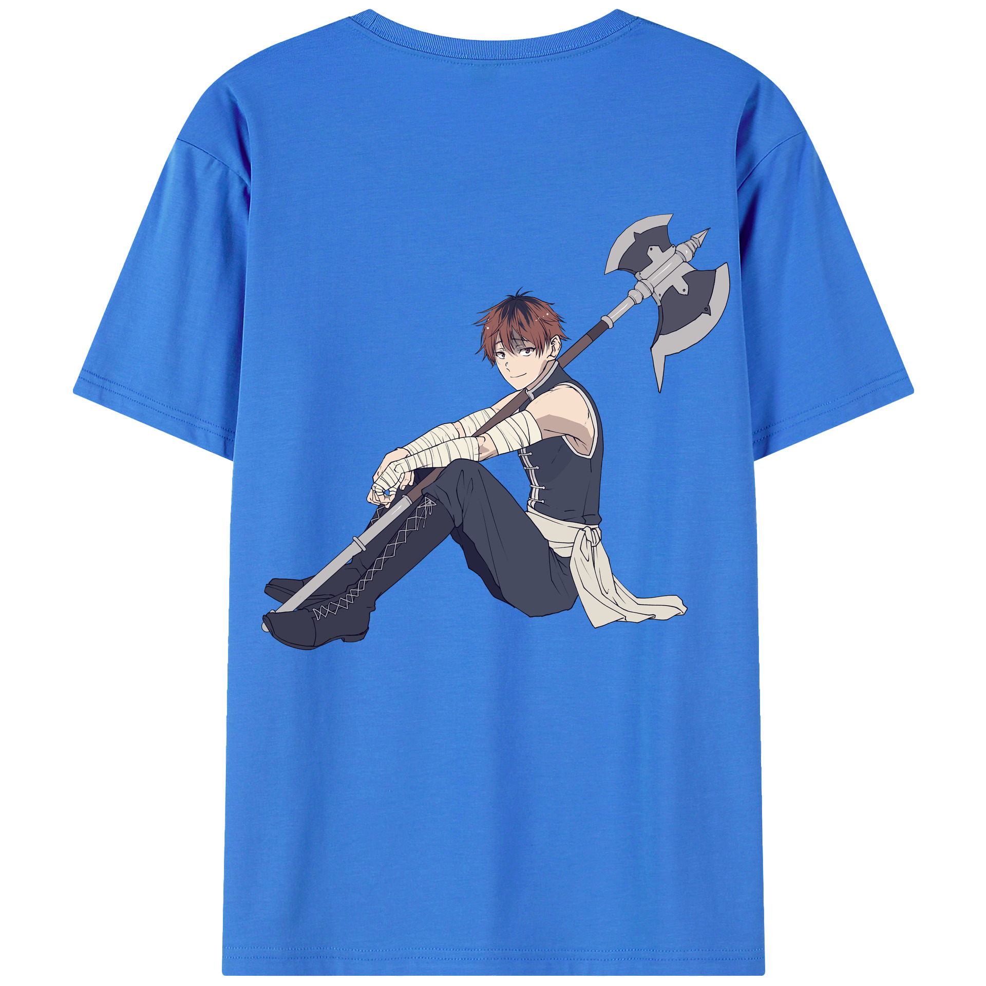 （画像用） 葬送のフリーレン Frieren 綿100％ メンズ半袖Tシャツ（バックプリント） 通気性