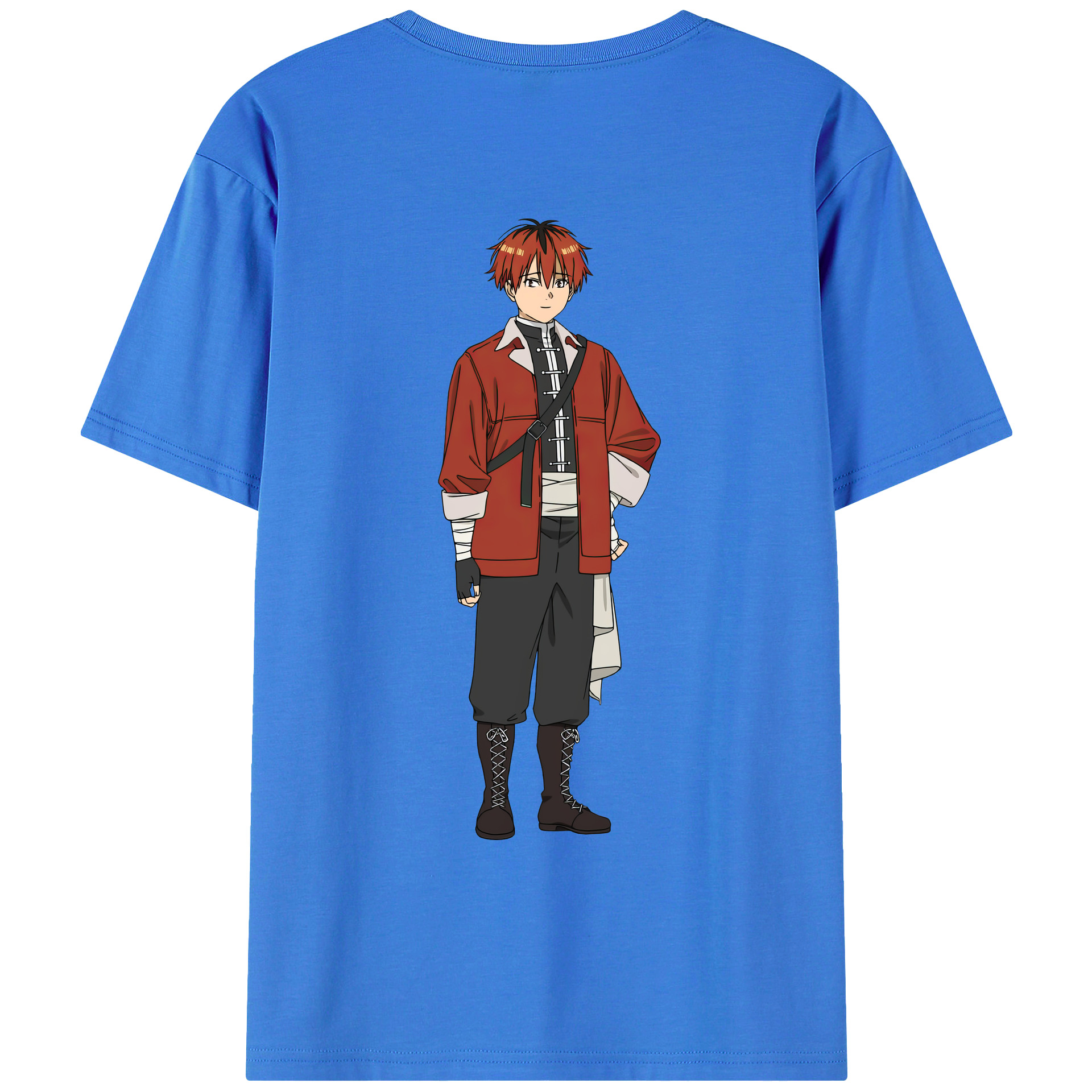 （画像用） 葬送のフリーレン Frieren 綿100％ メンズ半袖Tシャツ（バックプリント） 通気性