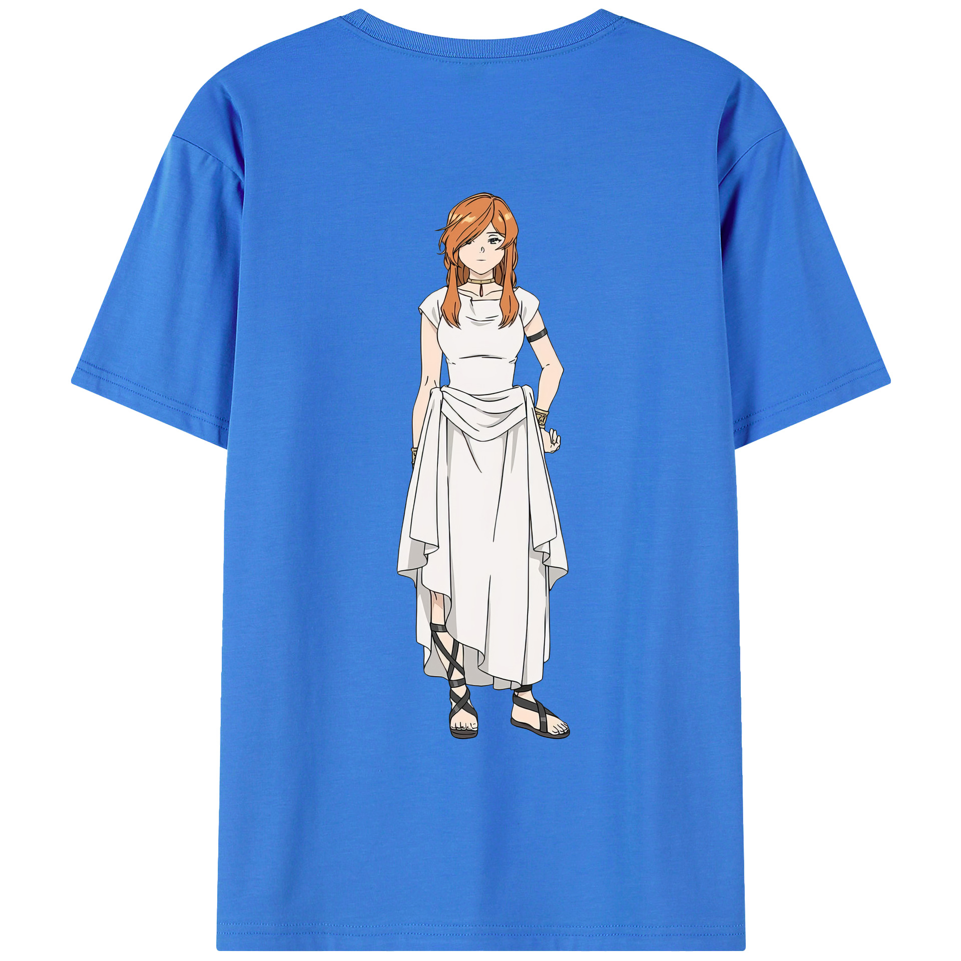 （画像用） 葬送のフリーレン Frieren 綿100％ メンズ半袖Tシャツ（バックプリント） 通気性