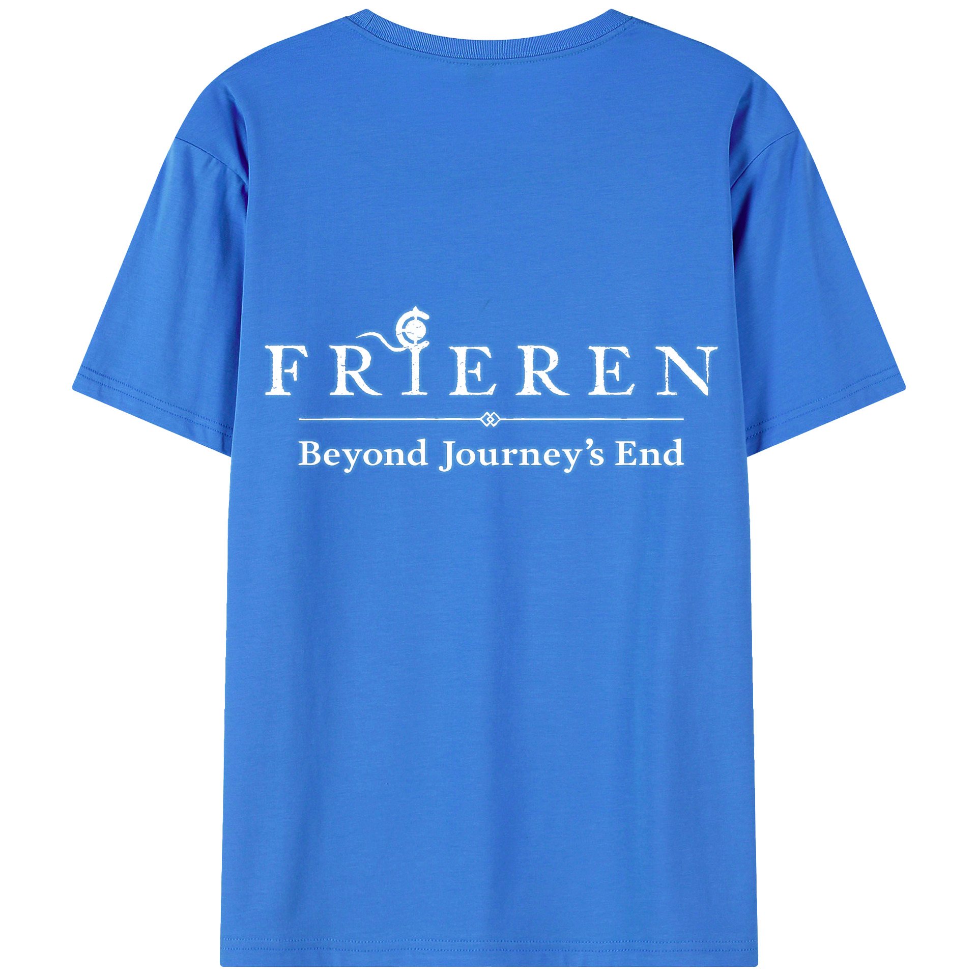 （画像用） 葬送のフリーレン Frieren 綿100％ メンズ半袖Tシャツ（バックプリント） 通気性