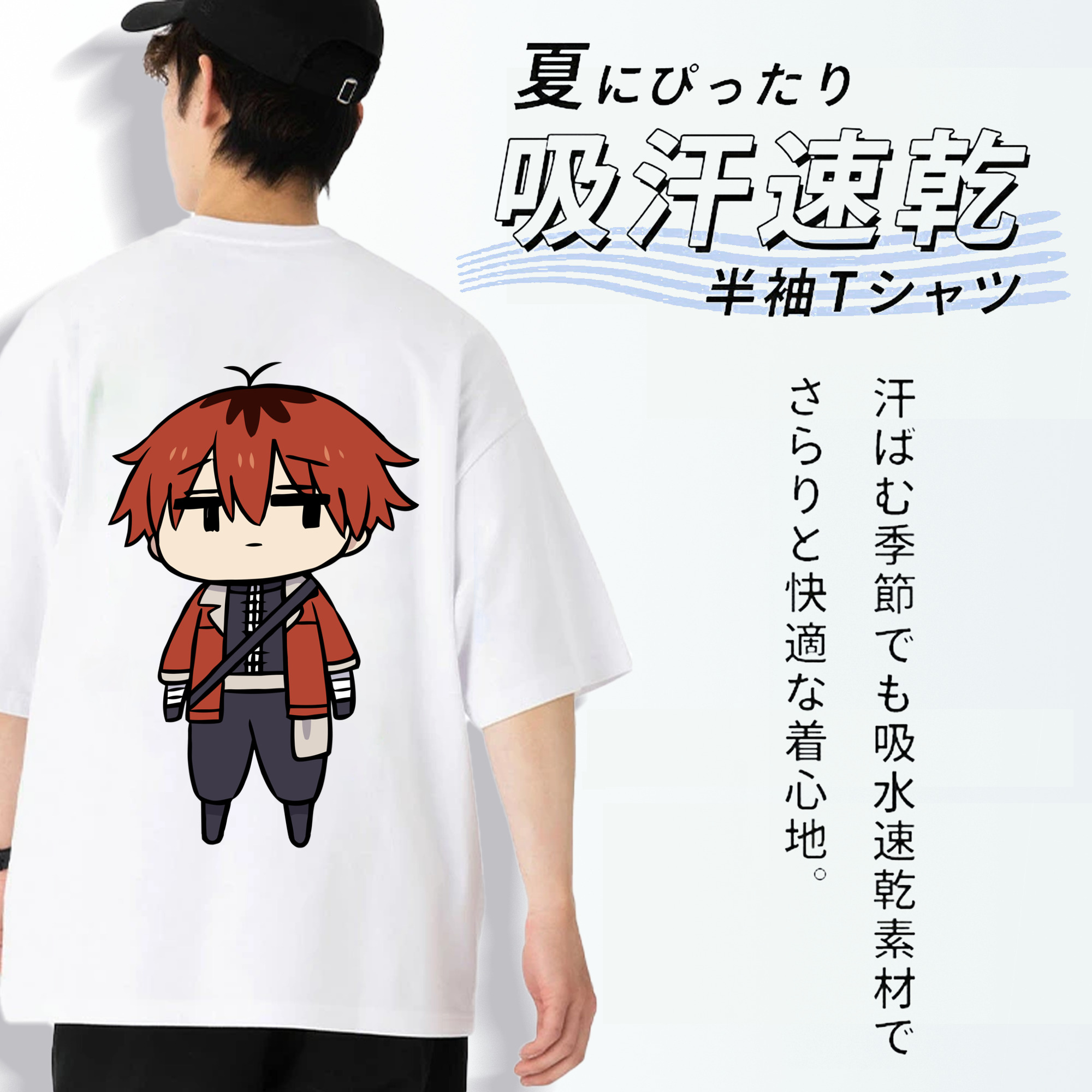 葬送のフリーレン Frieren 綿100％ メンズ半袖Tシャツ（バックプリント） 通気性