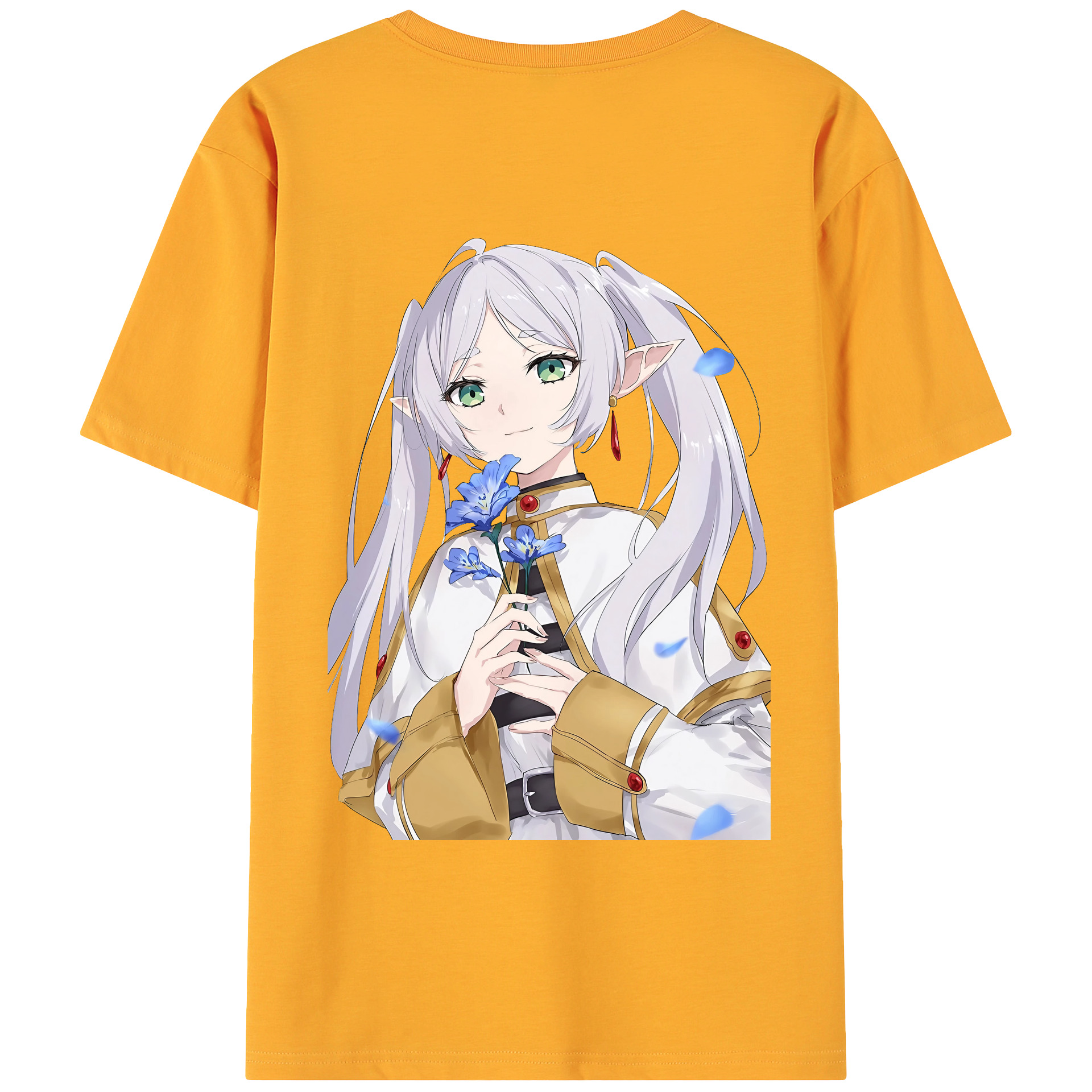 （画像用） 葬送のフリーレン Frieren 綿100％ メンズ半袖Tシャツ（バックプリント） 通気性
