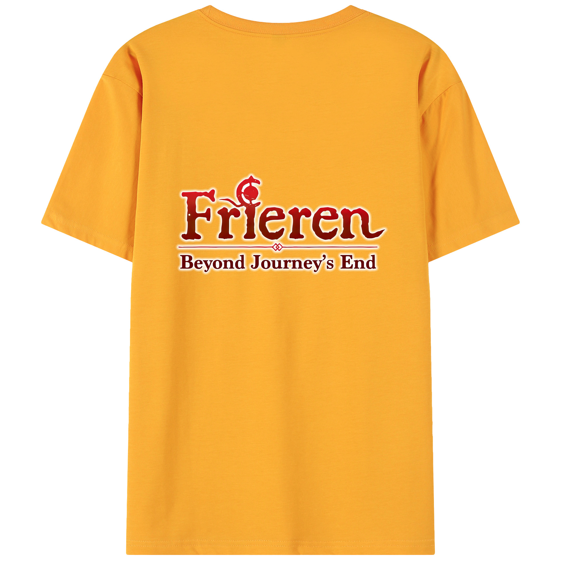 （画像用） 葬送のフリーレン Frieren 綿100％ メンズ半袖Tシャツ（バックプリント） 通気性