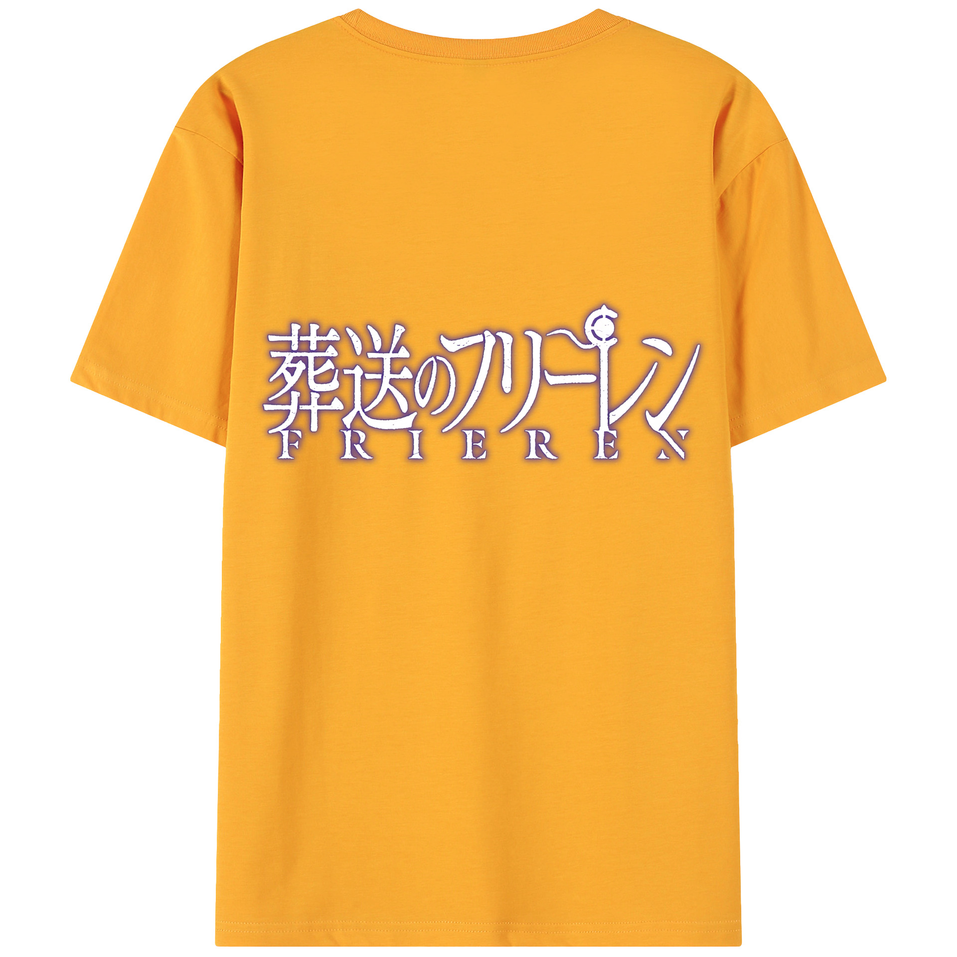 （画像用） 葬送のフリーレン Frieren 綿100％ メンズ半袖Tシャツ（バックプリント） 通気性
