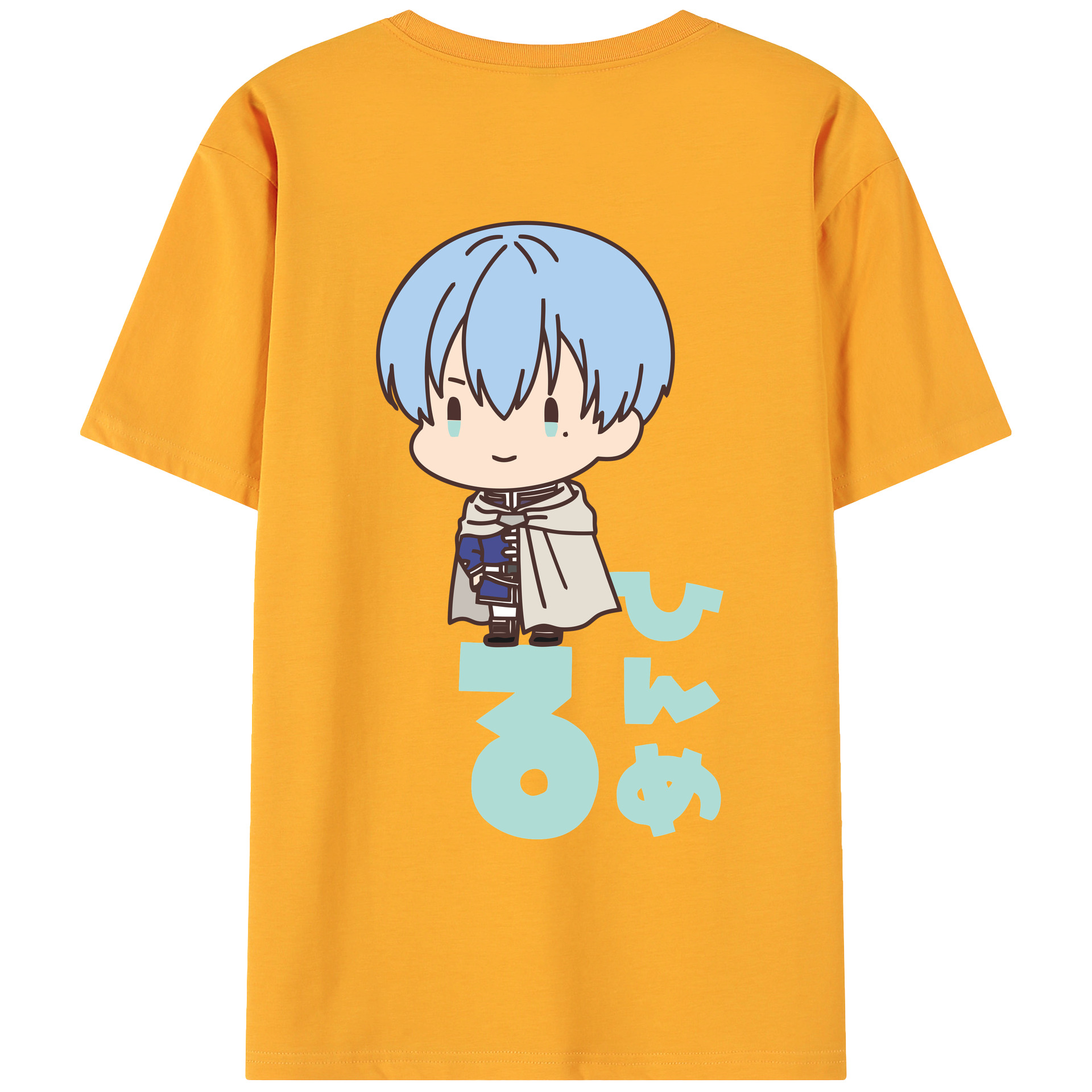 （画像用） 葬送のフリーレン Frieren 綿100％ メンズ半袖Tシャツ（バックプリント） 通気性