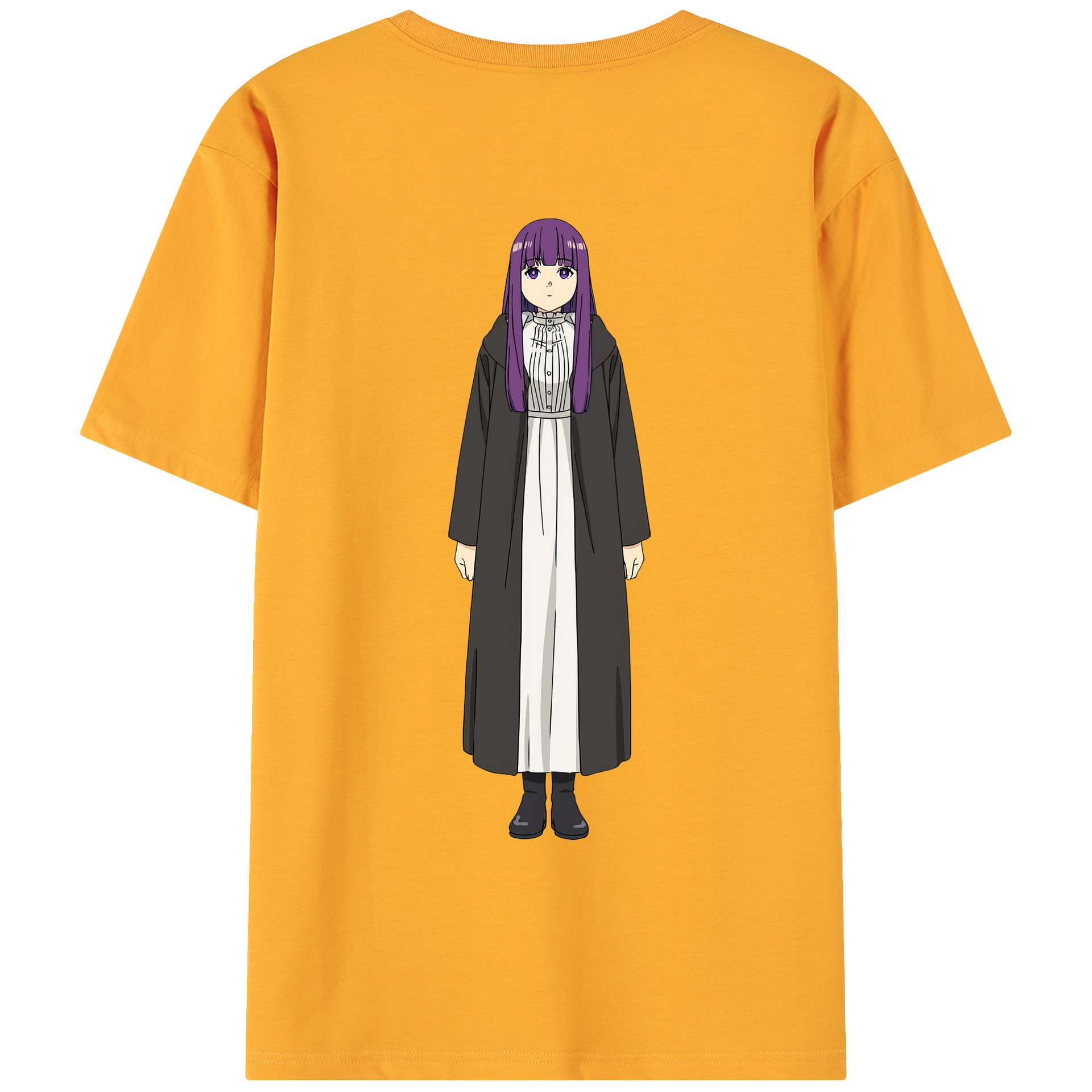 （画像用） 葬送のフリーレン Frieren 綿100％ メンズ半袖Tシャツ（バックプリント） 通気性
