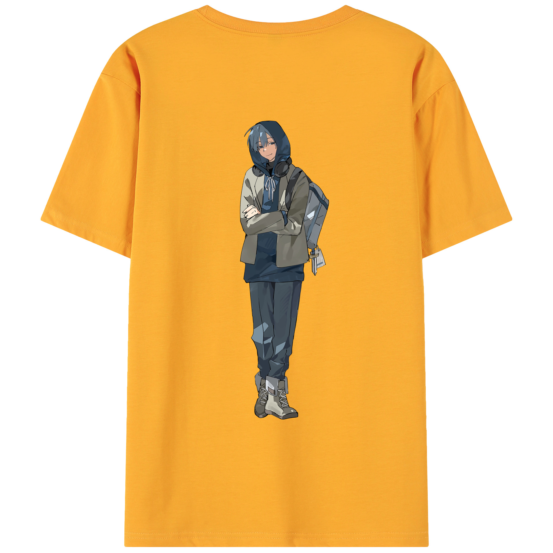 （画像用） 葬送のフリーレン Frieren 綿100％ メンズ半袖Tシャツ（バックプリント） 通気性