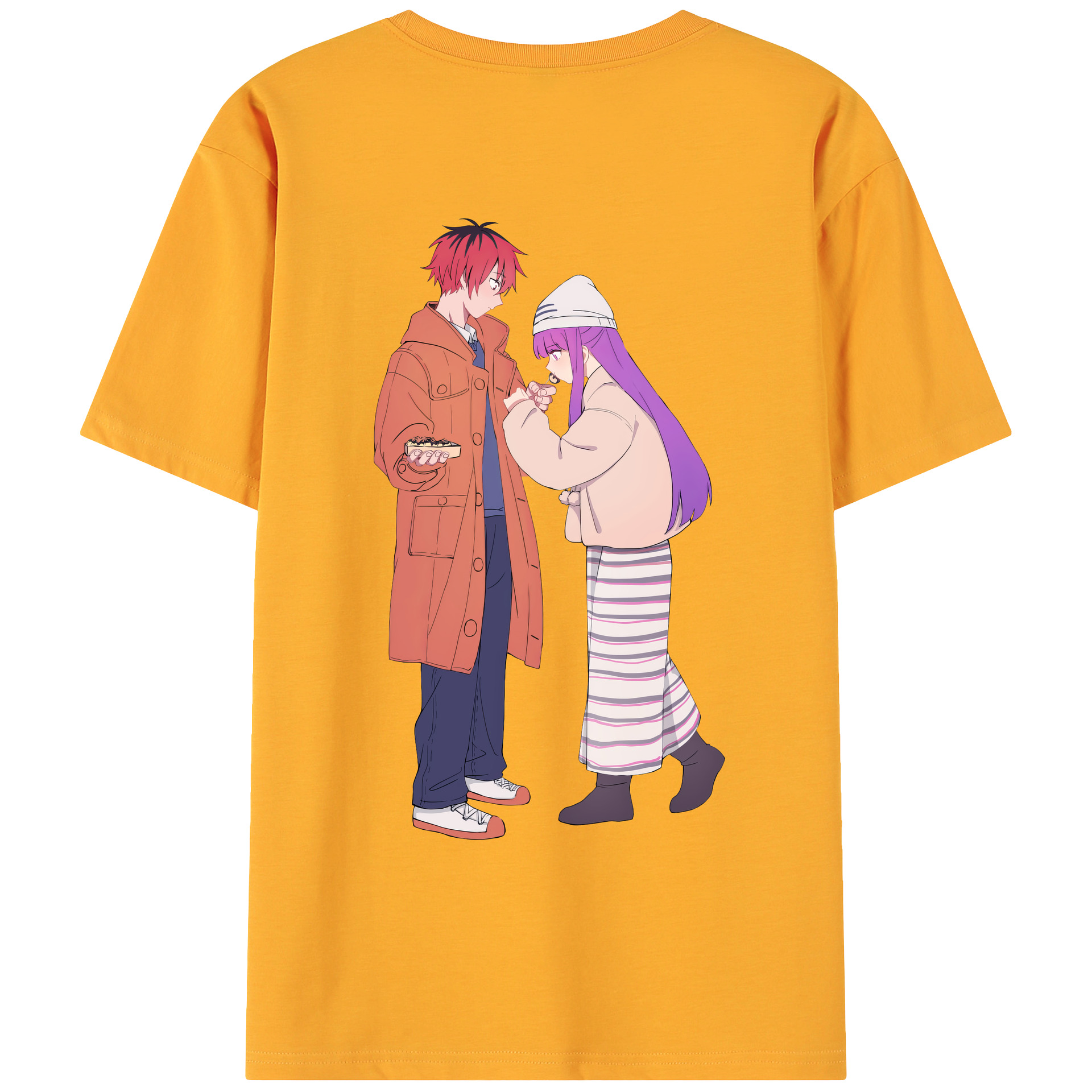 （画像用） 葬送のフリーレン Frieren 綿100％ メンズ半袖Tシャツ（バックプリント） 通気性