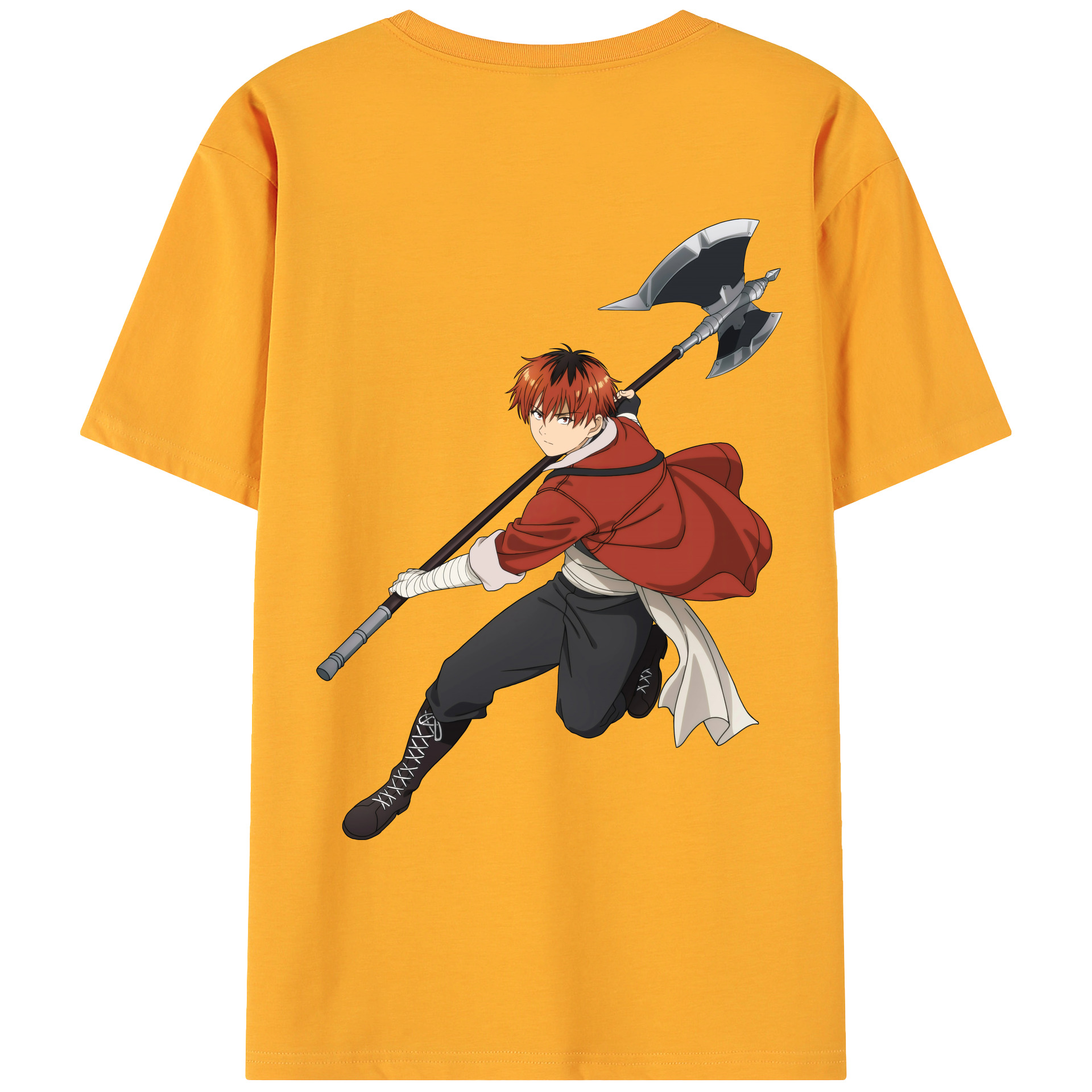 （画像用） 葬送のフリーレン Frieren 綿100％ メンズ半袖Tシャツ（バックプリント） 通気性