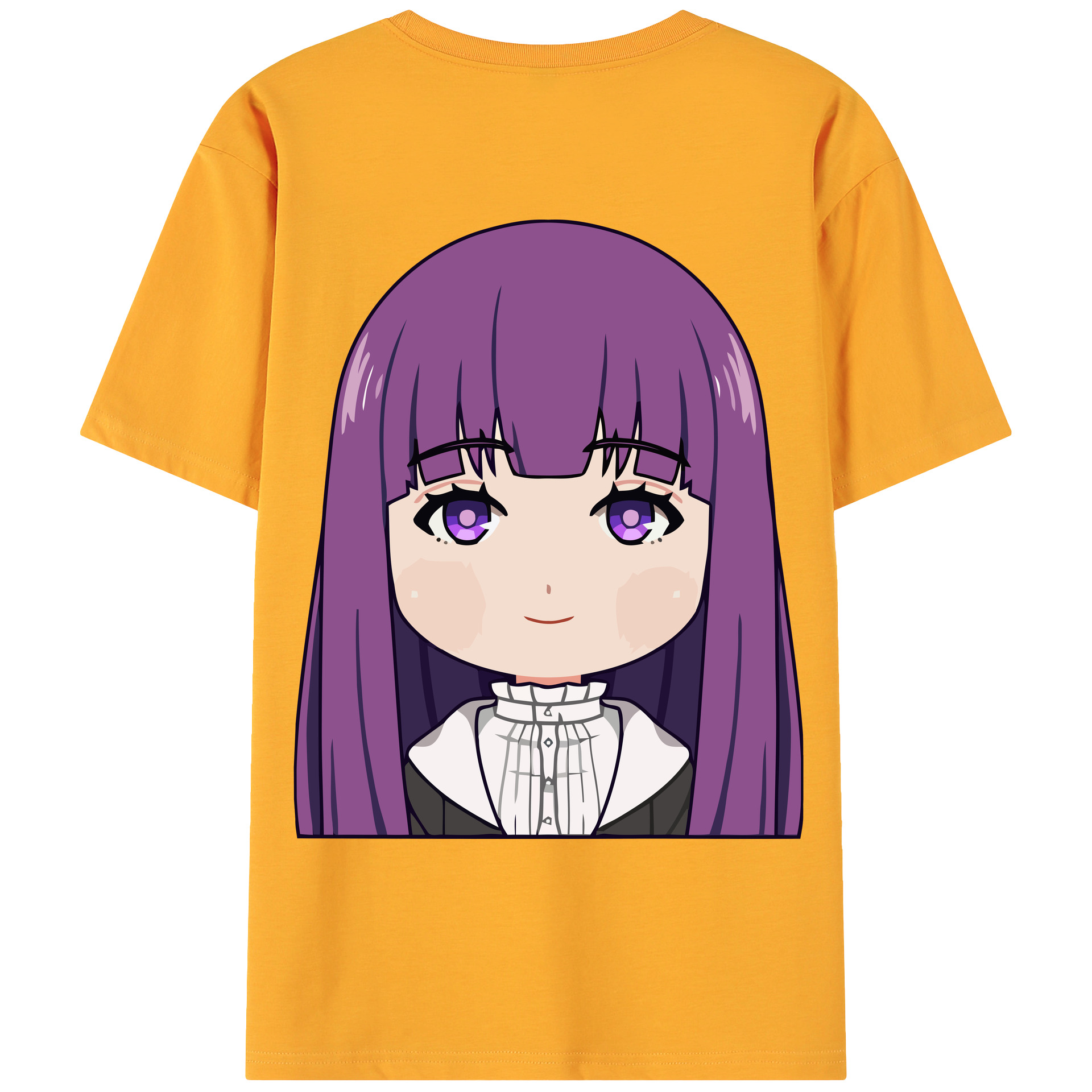 （画像用） 葬送のフリーレン Frieren 綿100％ メンズ半袖Tシャツ（バックプリント） 通気性