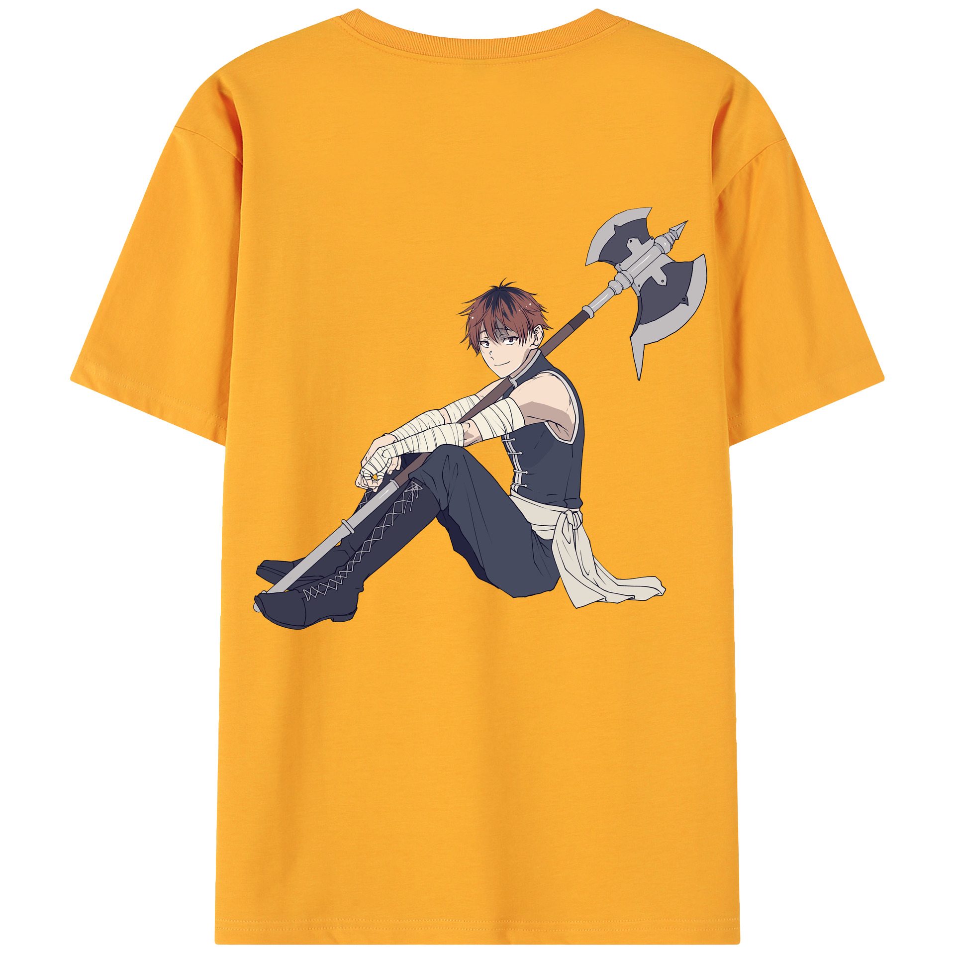（画像用） 葬送のフリーレン Frieren 綿100％ メンズ半袖Tシャツ（バックプリント） 通気性