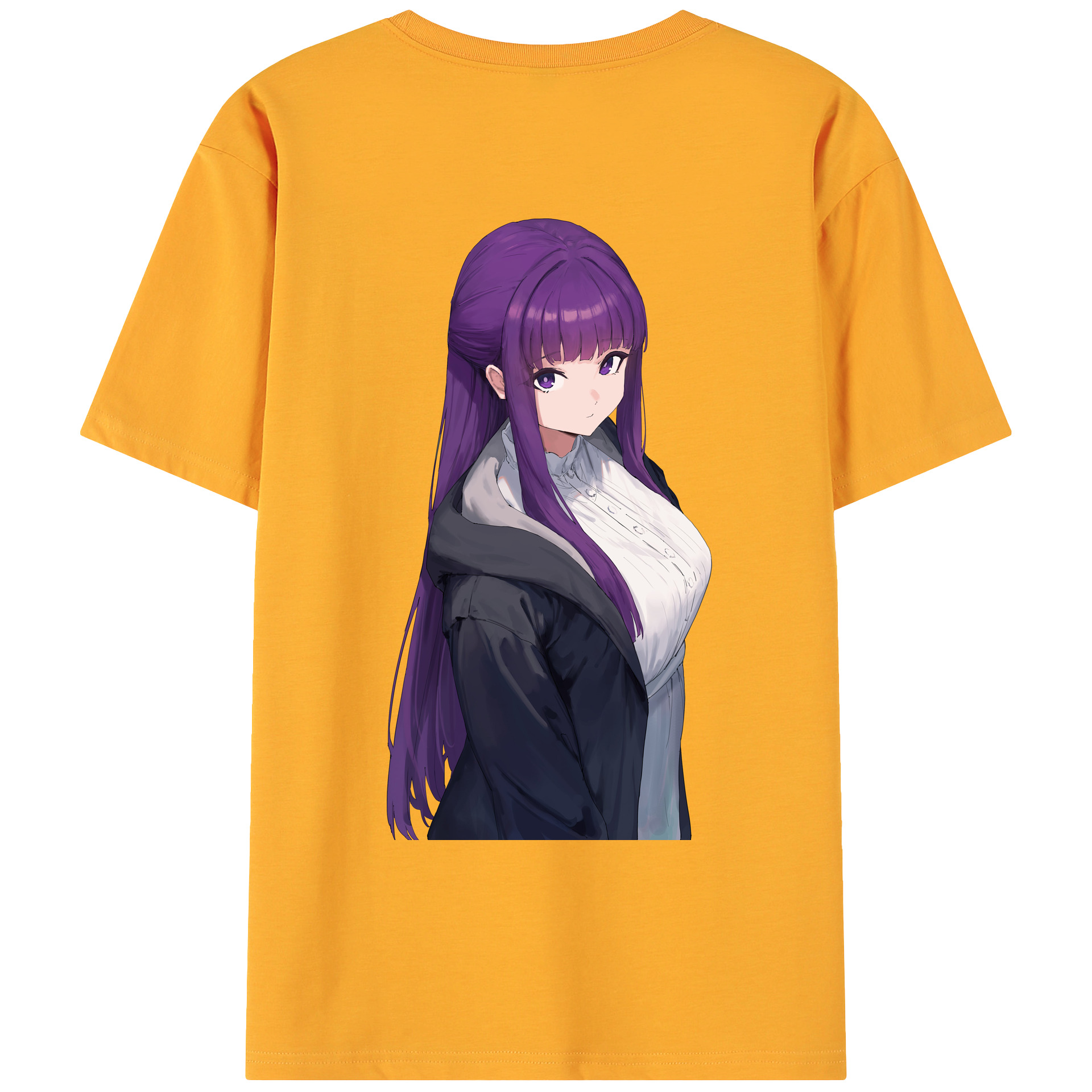 （画像用） 葬送のフリーレン Frieren 綿100％ メンズ半袖Tシャツ（バックプリント） 通気性