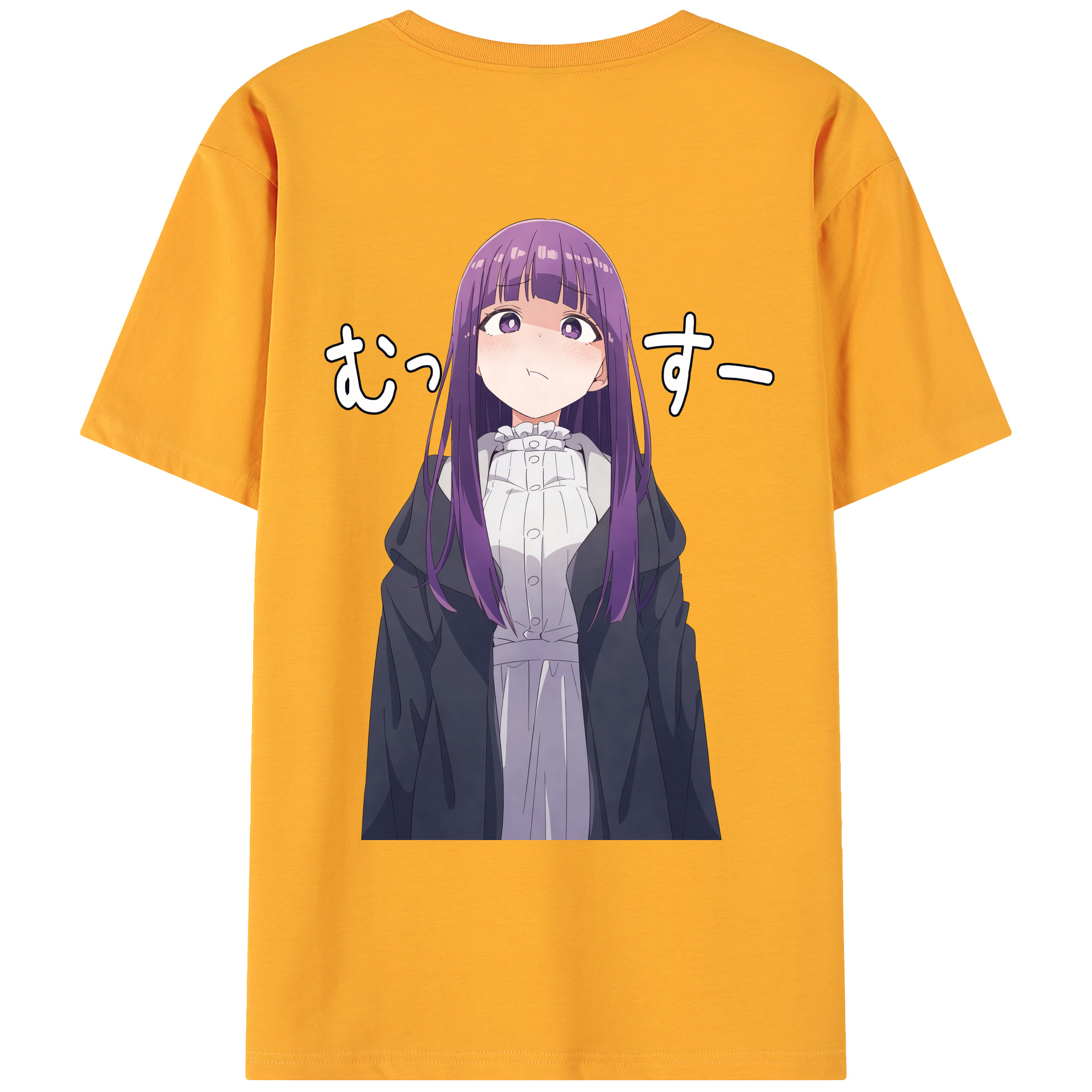 （画像用） 葬送のフリーレン Frieren 綿100％ メンズ半袖Tシャツ（バックプリント） 通気性