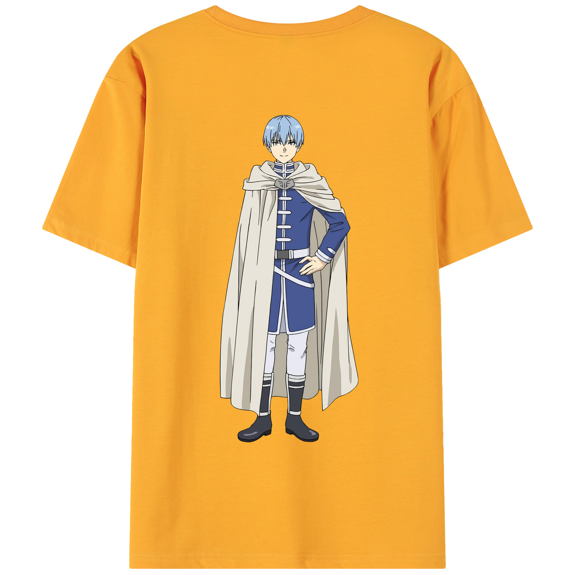 （画像用） 葬送のフリーレン Frieren 綿100％ メンズ半袖Tシャツ（バックプリント） 通気性