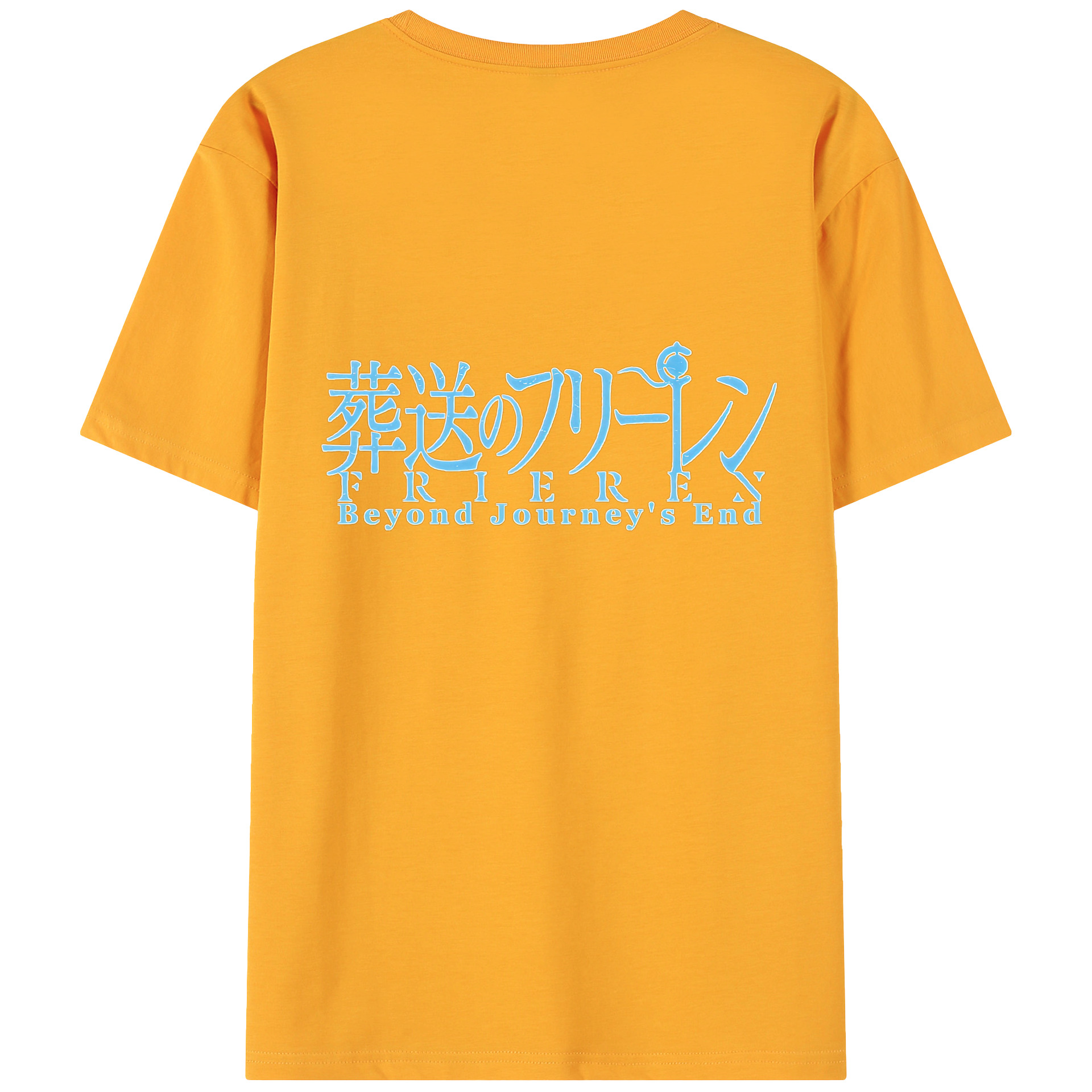 （画像用） 葬送のフリーレン Frieren 綿100％ メンズ半袖Tシャツ（バックプリント） 通気性