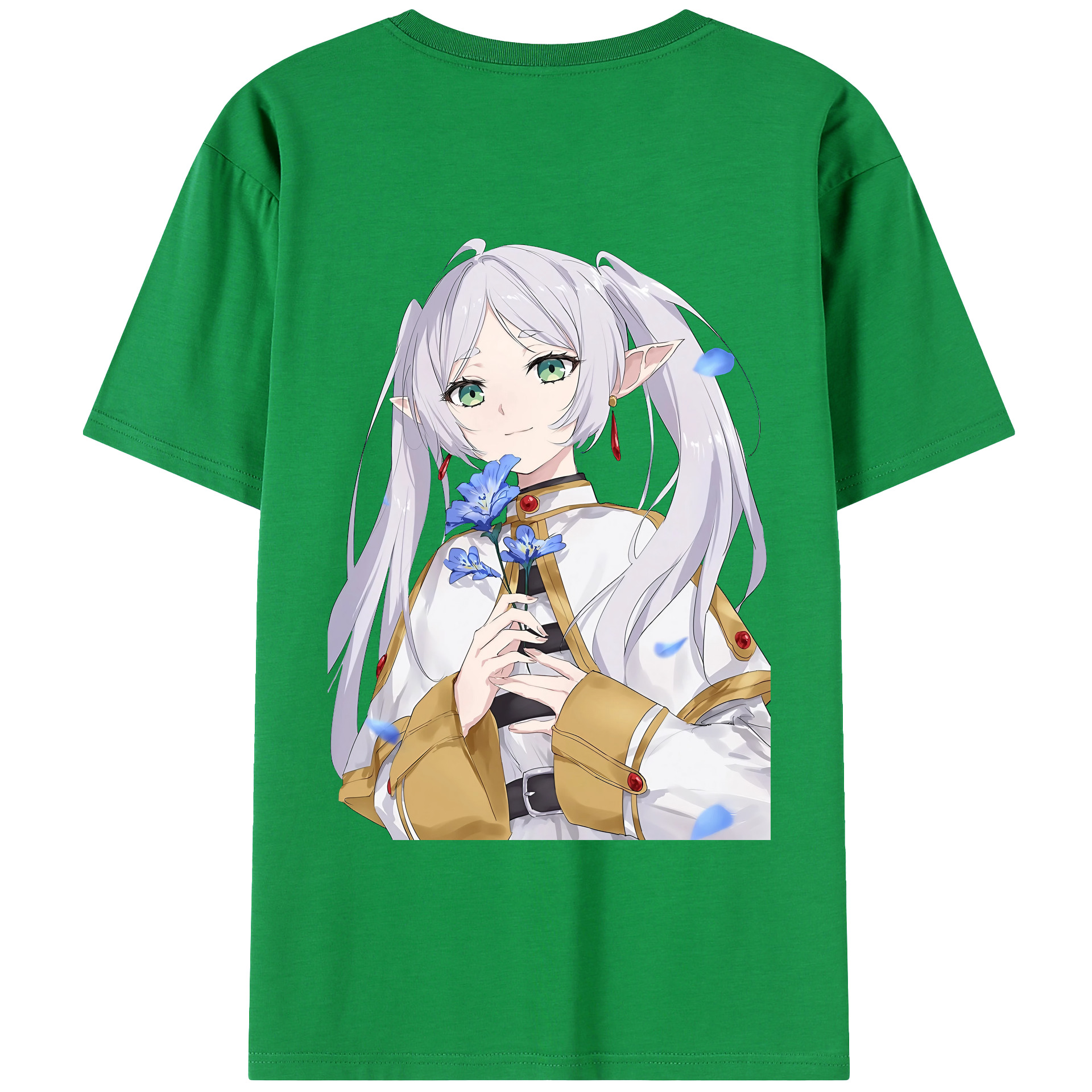 （画像用） 葬送のフリーレン Frieren 綿100％ メンズ半袖Tシャツ（バックプリント） 通気性