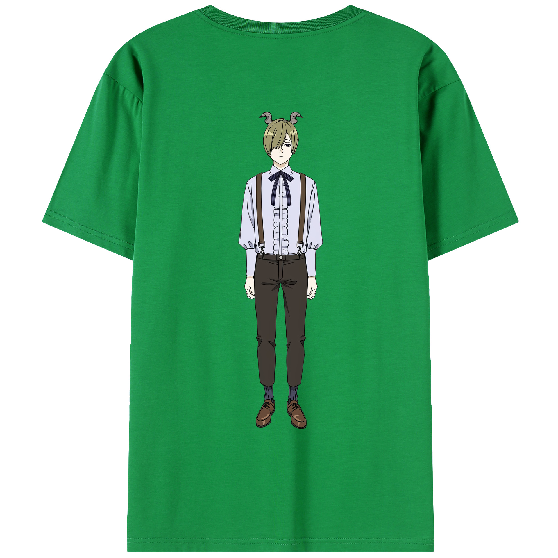 （画像用） 葬送のフリーレン Frieren 綿100％ メンズ半袖Tシャツ（バックプリント） 通気性
