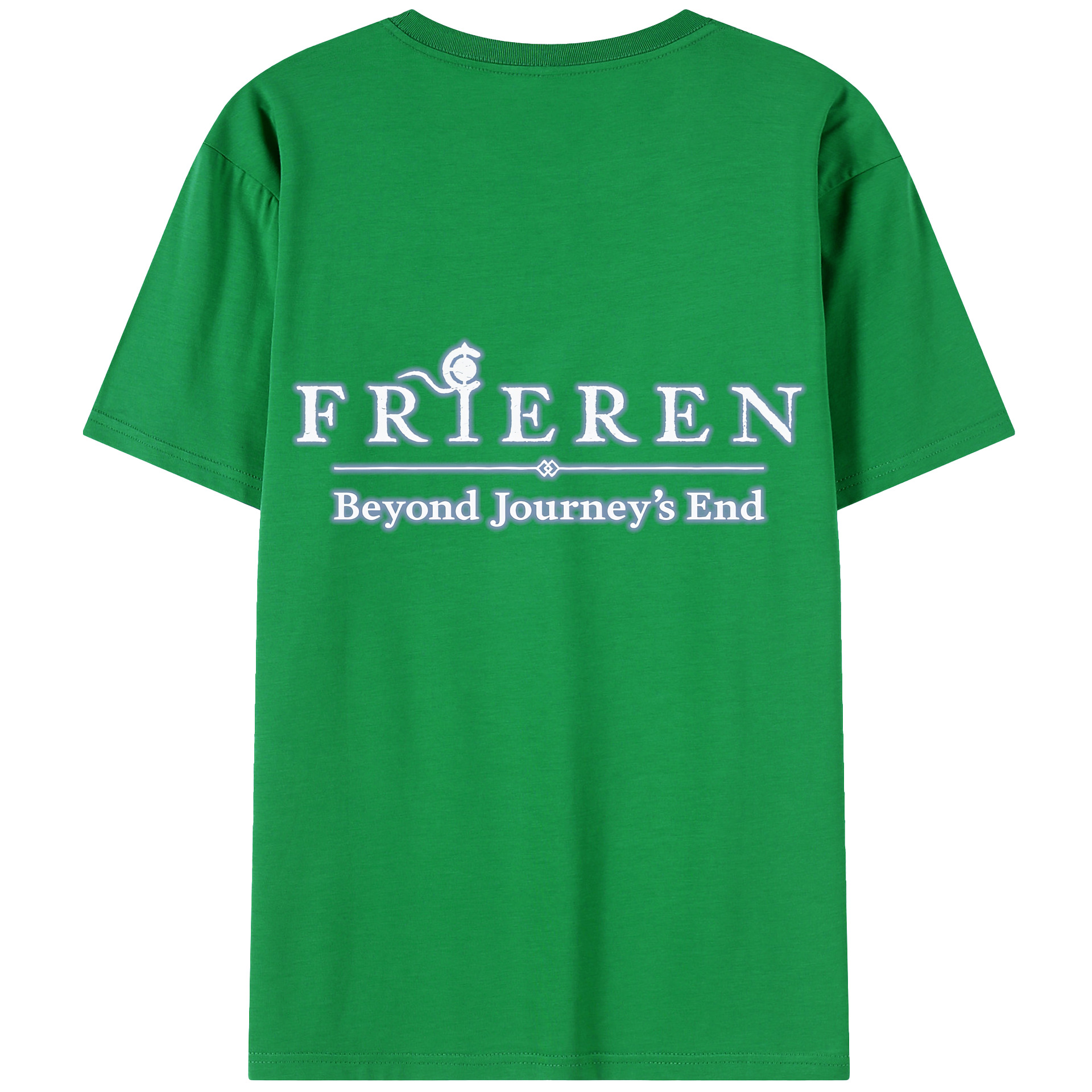 （画像用） 葬送のフリーレン Frieren 綿100％ メンズ半袖Tシャツ（バックプリント） 通気性