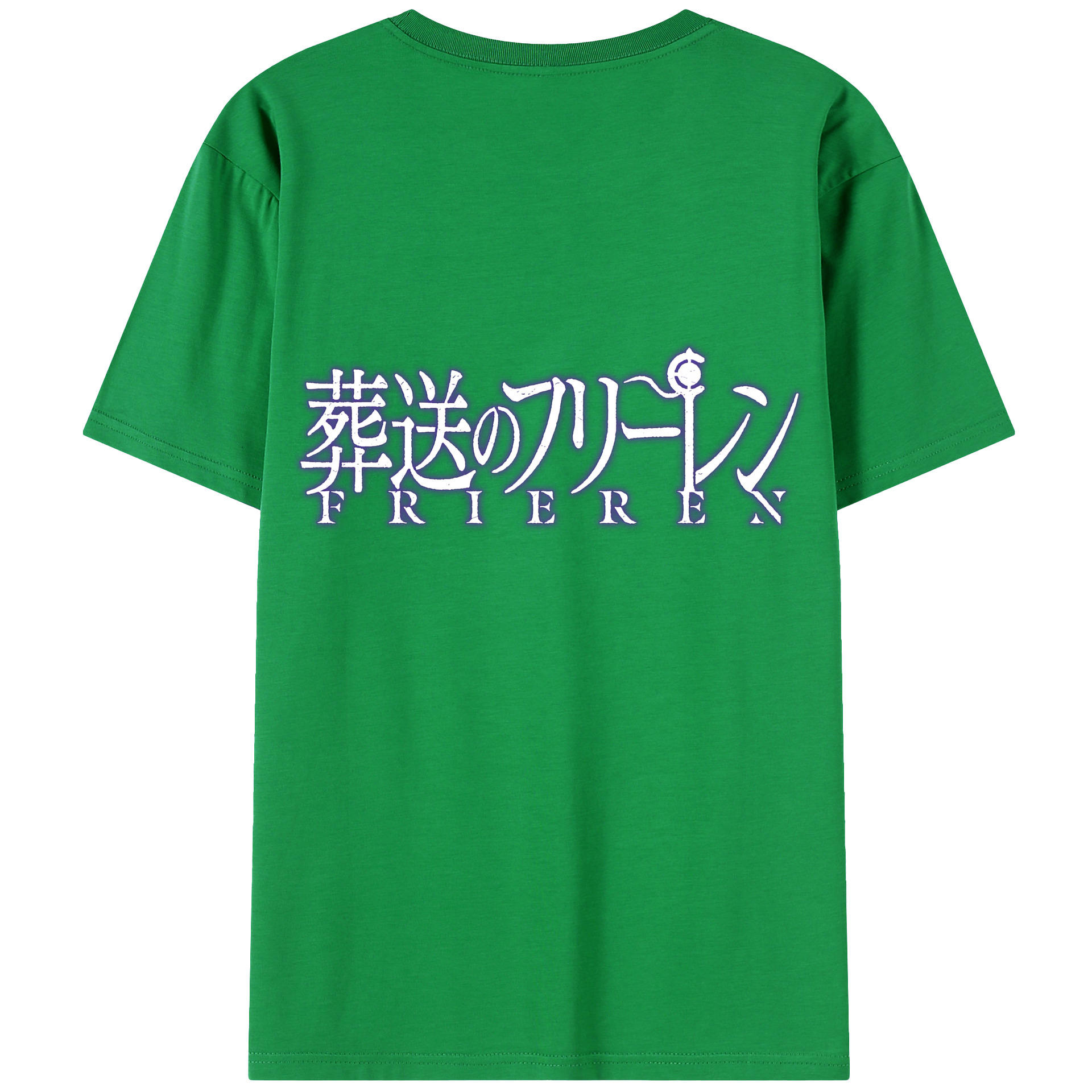 （画像用） 葬送のフリーレン Frieren 綿100％ メンズ半袖Tシャツ（バックプリント） 通気性