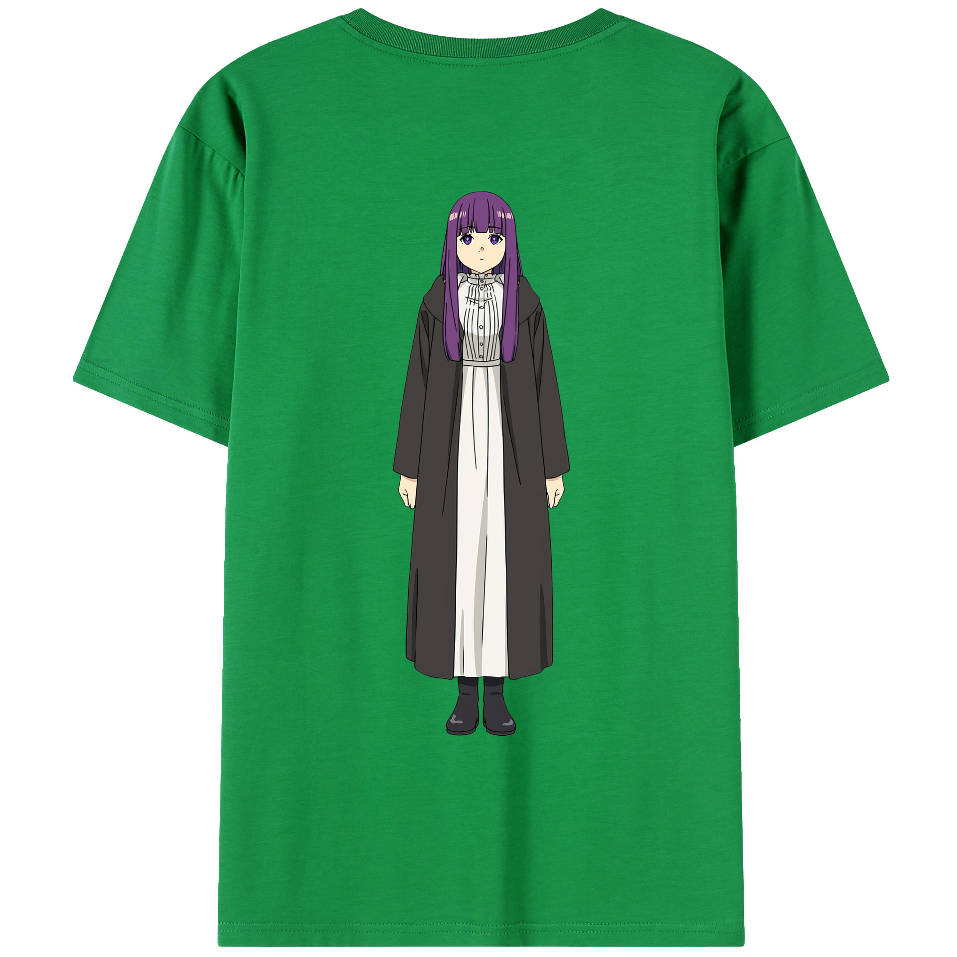 （画像用） 葬送のフリーレン Frieren 綿100％ メンズ半袖Tシャツ（バックプリント） 通気性