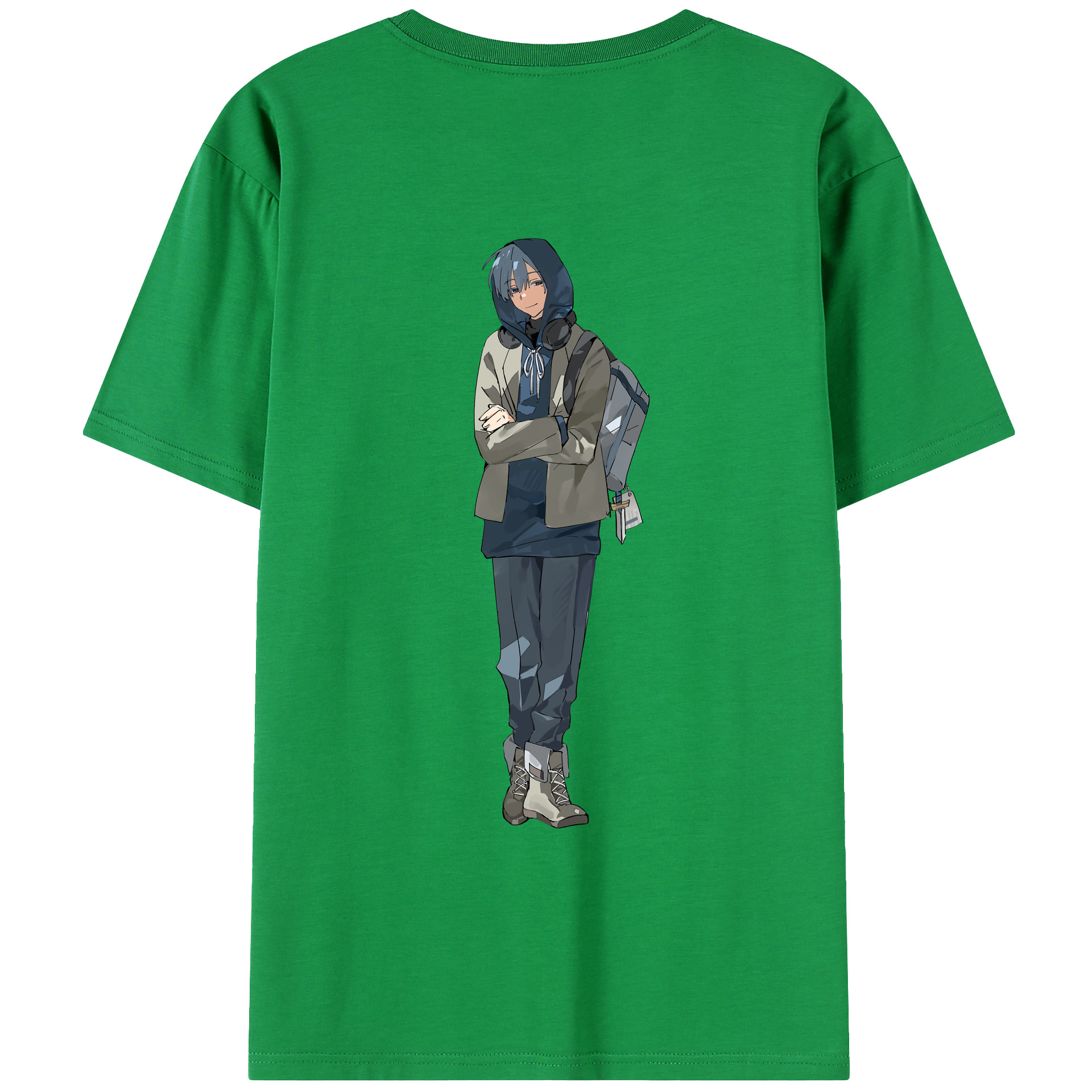 （画像用） 葬送のフリーレン Frieren 綿100％ メンズ半袖Tシャツ（バックプリント） 通気性