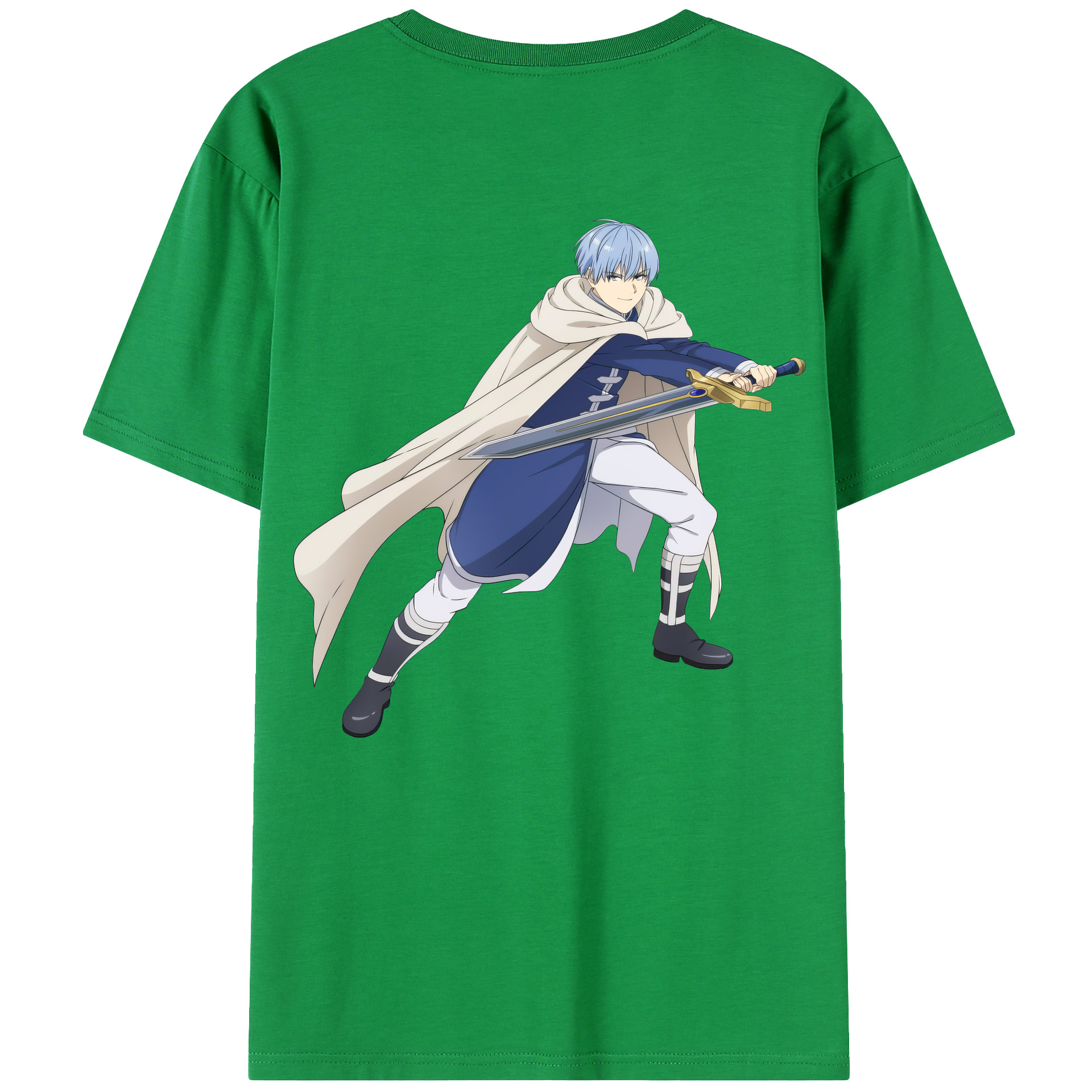 （画像用） 葬送のフリーレン Frieren 綿100％ メンズ半袖Tシャツ（バックプリント） 通気性