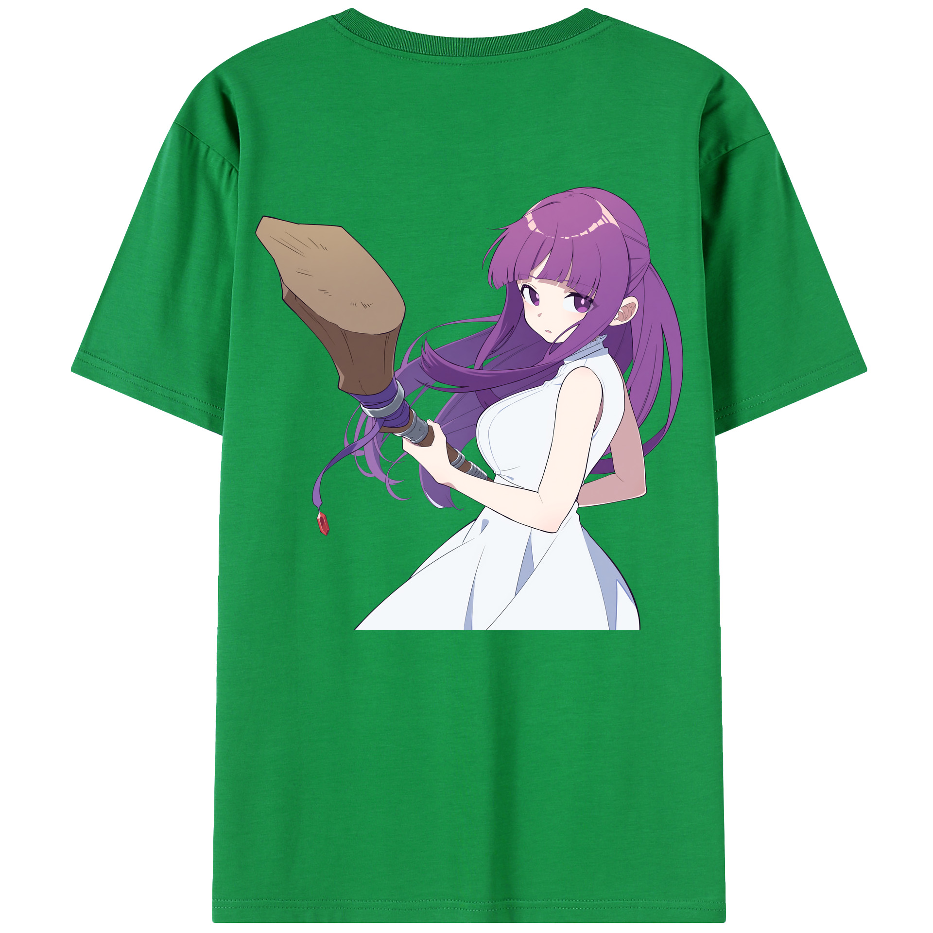 （画像用） 葬送のフリーレン Frieren 綿100％ メンズ半袖Tシャツ（バックプリント） 通気性