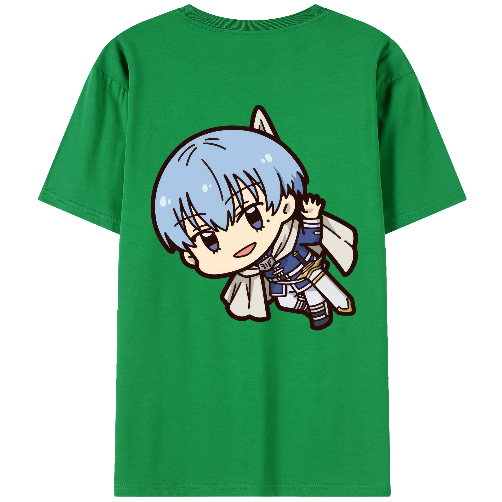 （画像用） 葬送のフリーレン Frieren 綿100％ メンズ半袖Tシャツ（バックプリント） 通気性