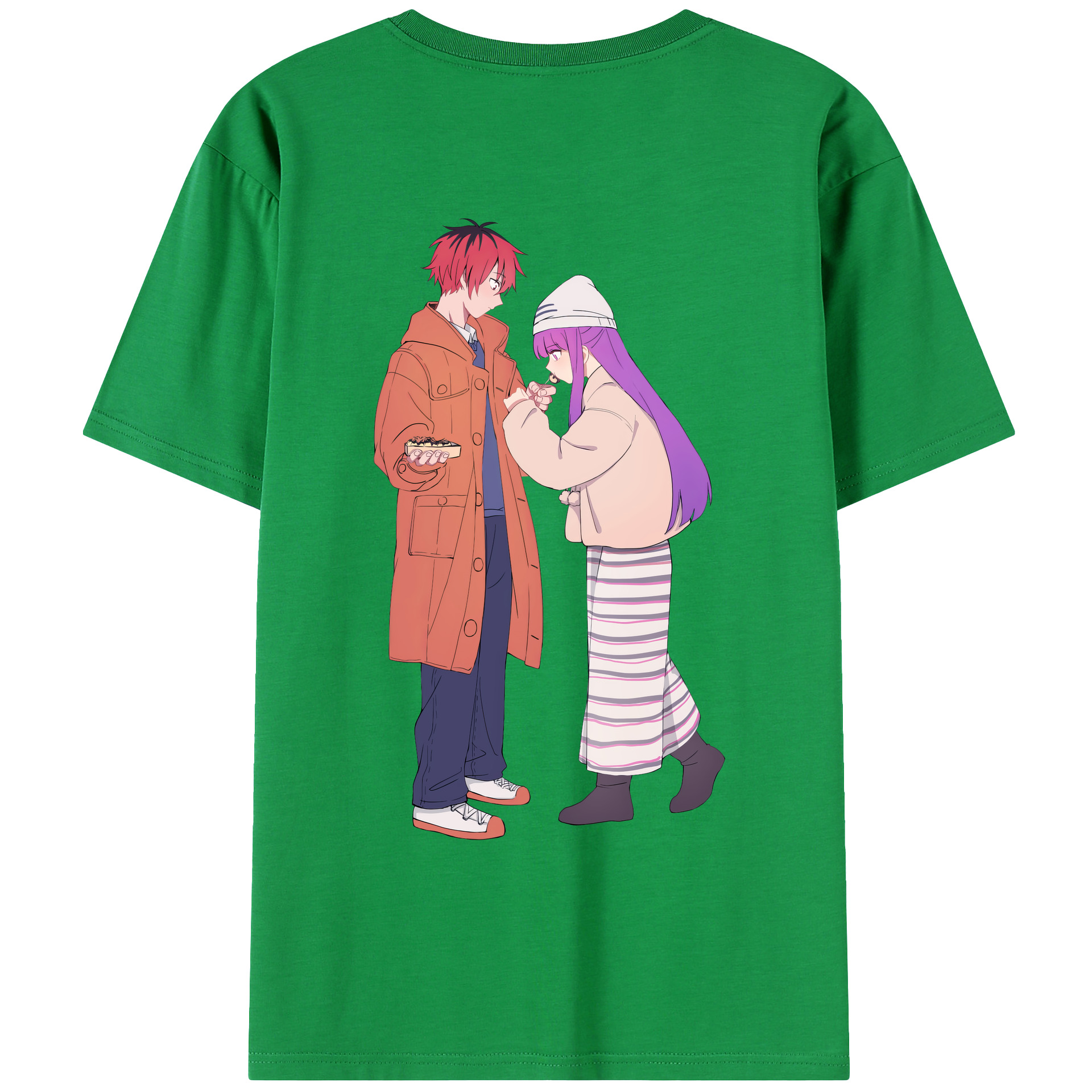 （画像用） 葬送のフリーレン Frieren 綿100％ メンズ半袖Tシャツ（バックプリント） 通気性
