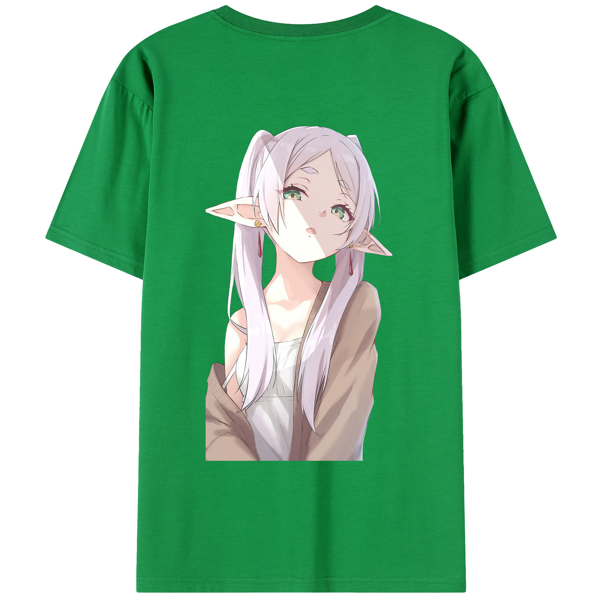 （画像用） 葬送のフリーレン Frieren 綿100％ メンズ半袖Tシャツ（バックプリント） 通気性