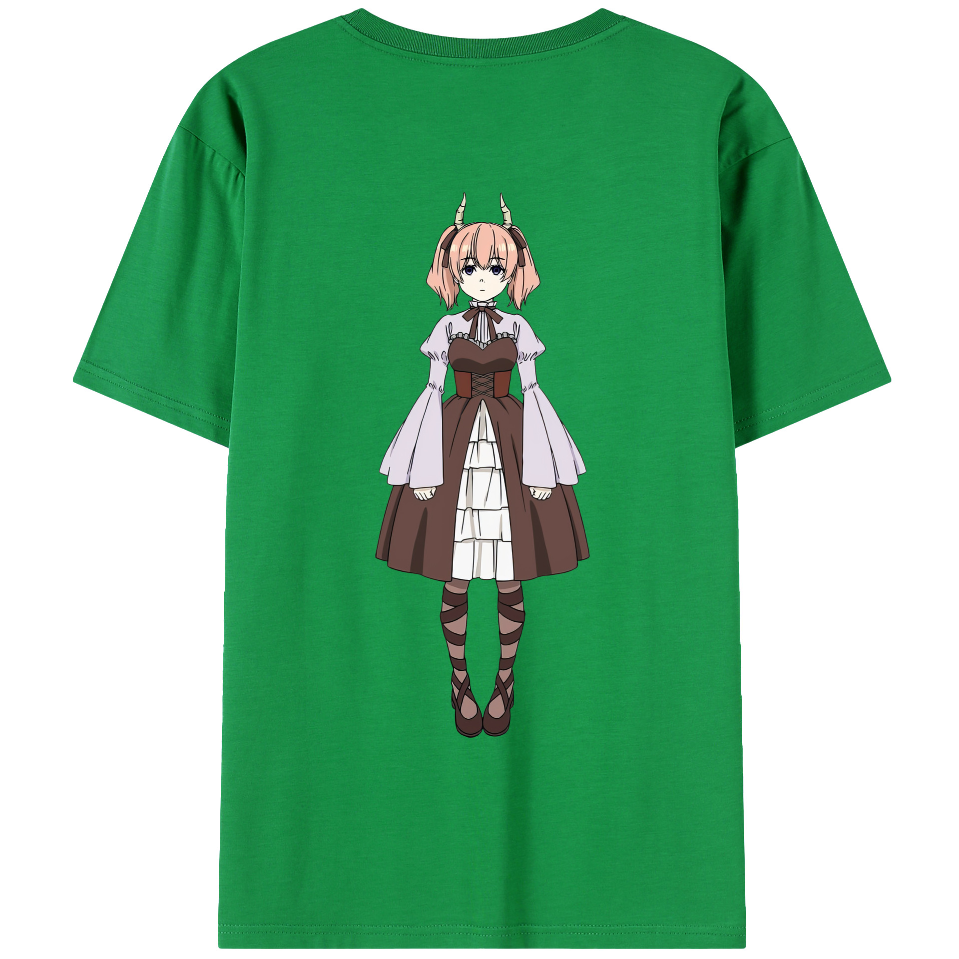 （画像用） 葬送のフリーレン Frieren 綿100％ メンズ半袖Tシャツ（バックプリント） 通気性
