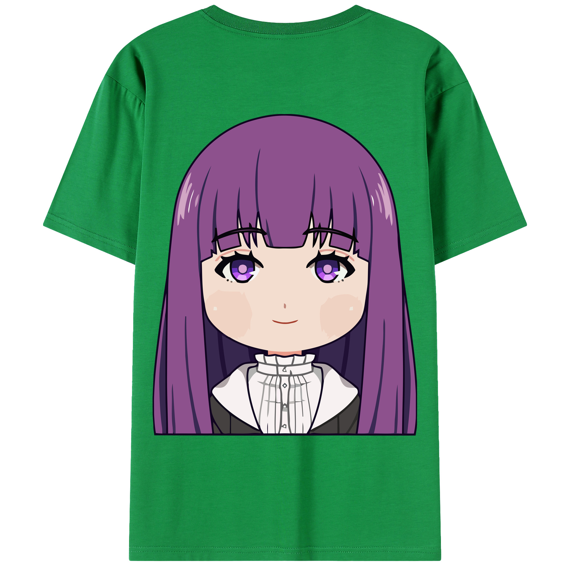 （画像用） 葬送のフリーレン Frieren 綿100％ メンズ半袖Tシャツ（バックプリント） 通気性