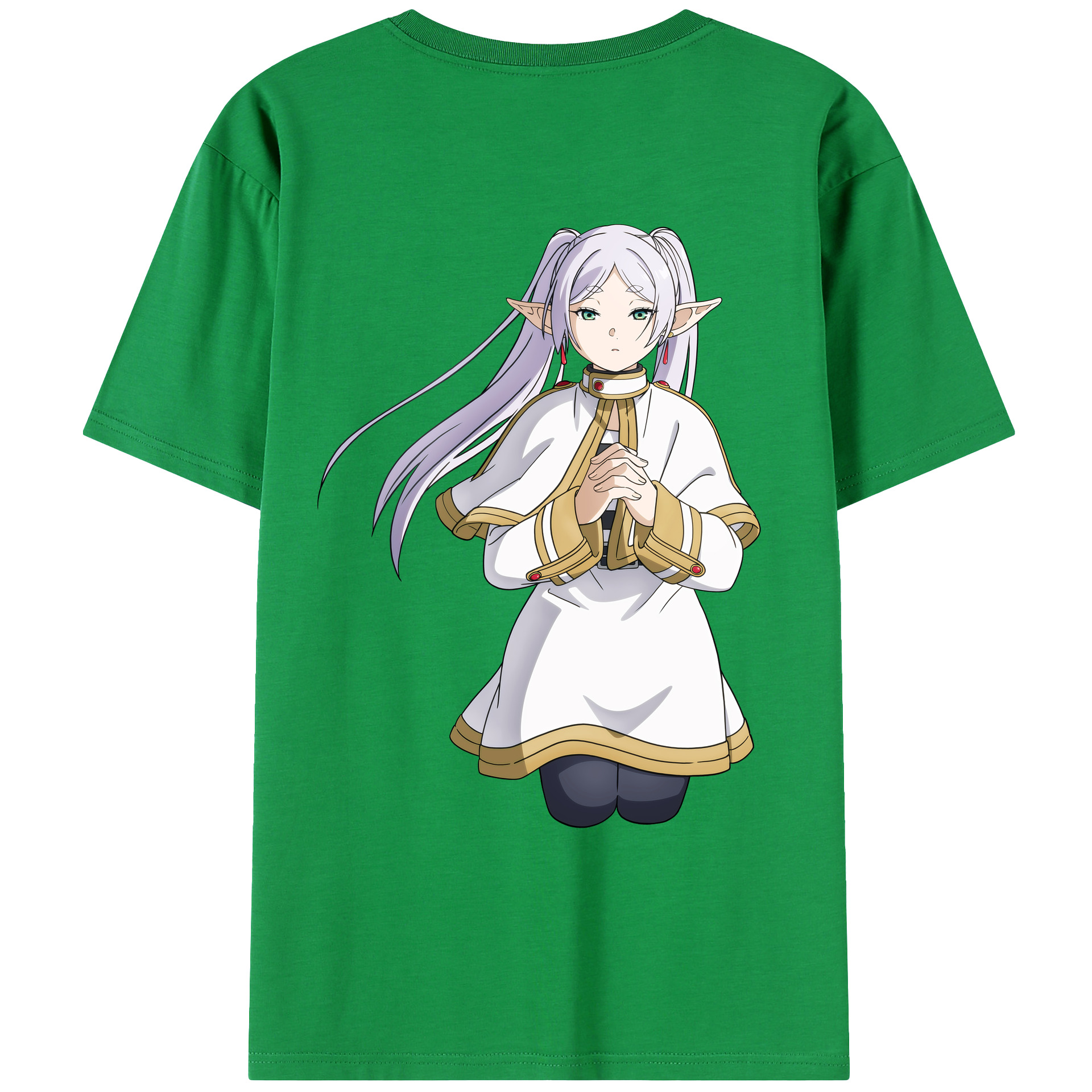（画像用） 葬送のフリーレン Frieren 綿100％ メンズ半袖Tシャツ（バックプリント） 通気性