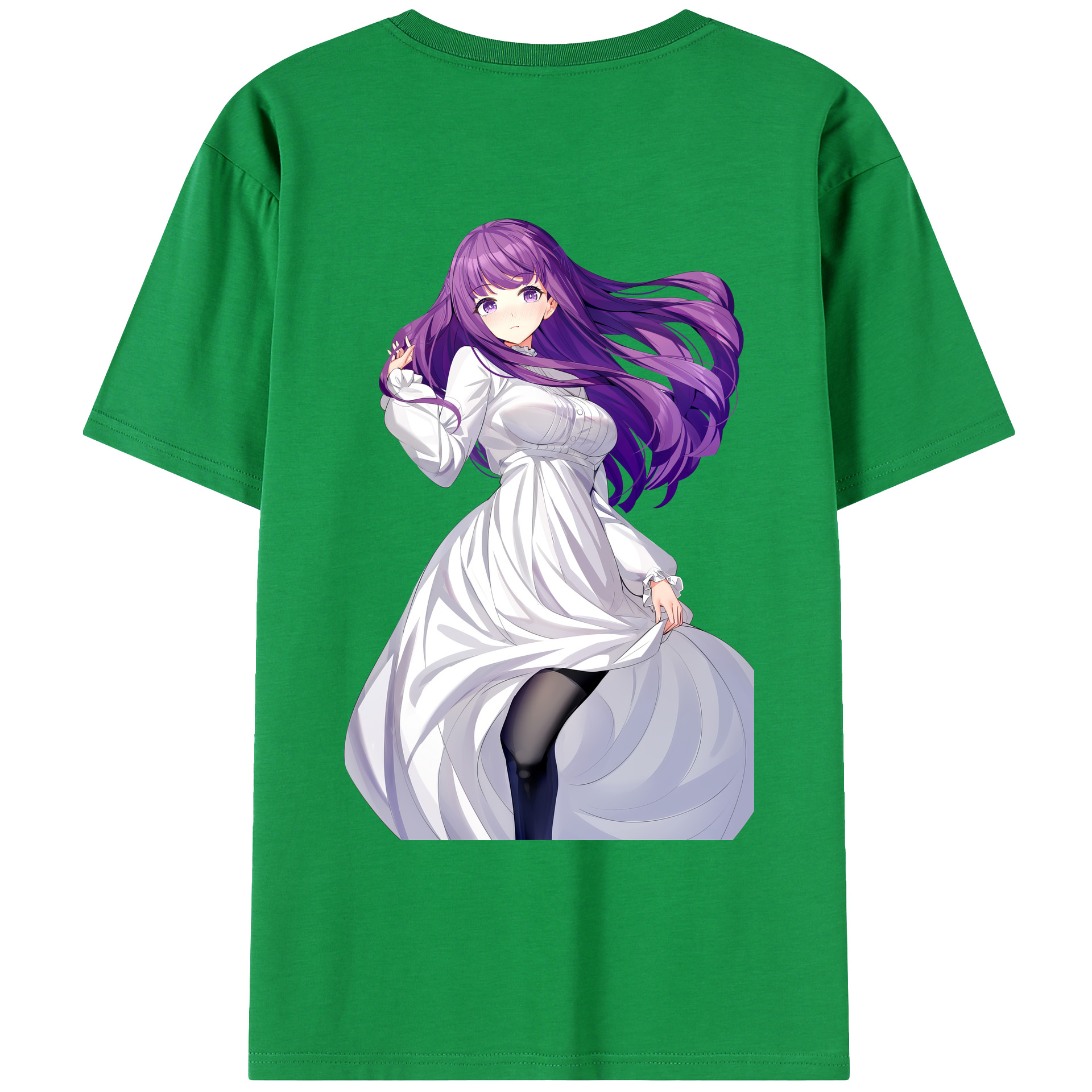 （画像用） 葬送のフリーレン Frieren 綿100％ メンズ半袖Tシャツ（バックプリント） 通気性