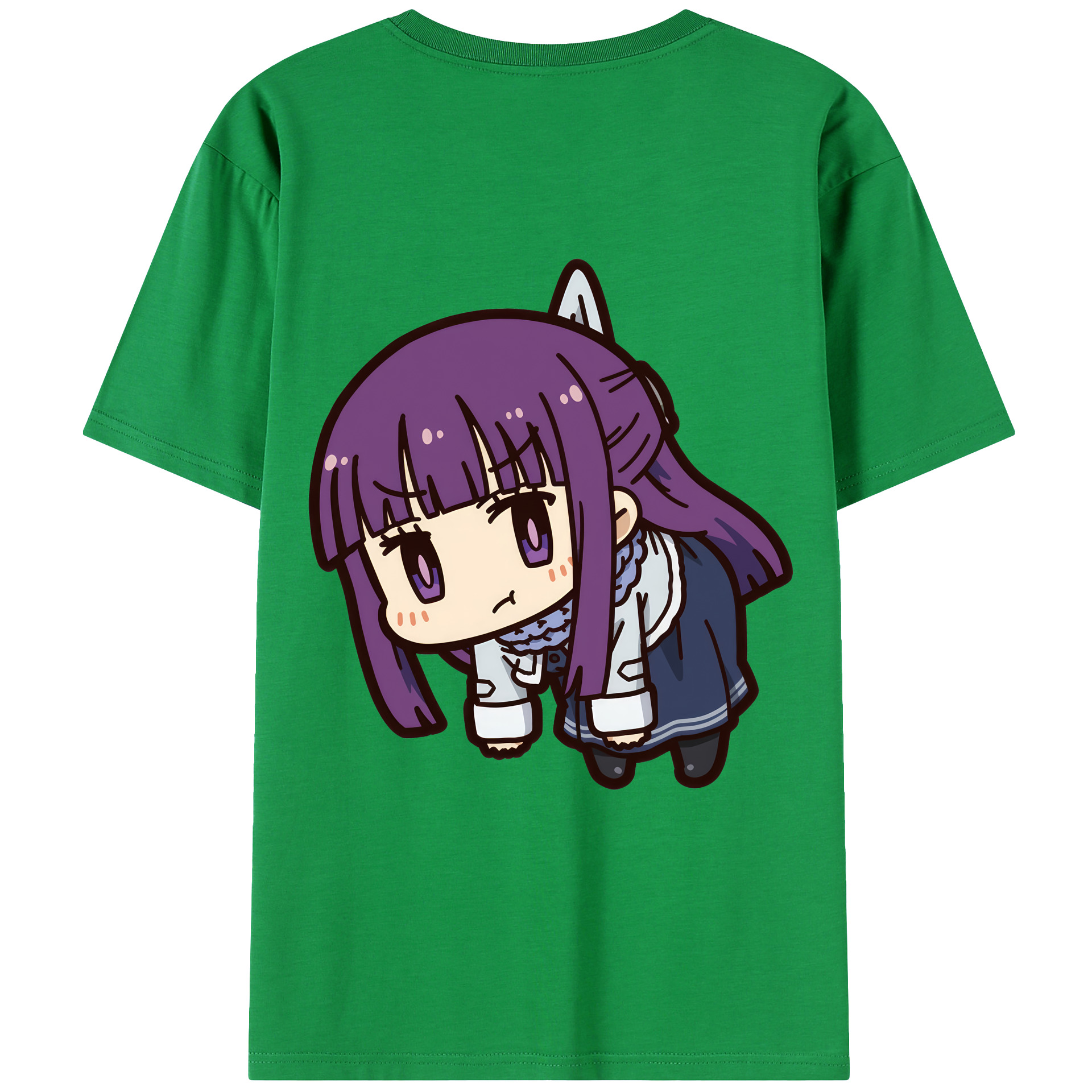 （画像用） 葬送のフリーレン Frieren 綿100％ メンズ半袖Tシャツ（バックプリント） 通気性