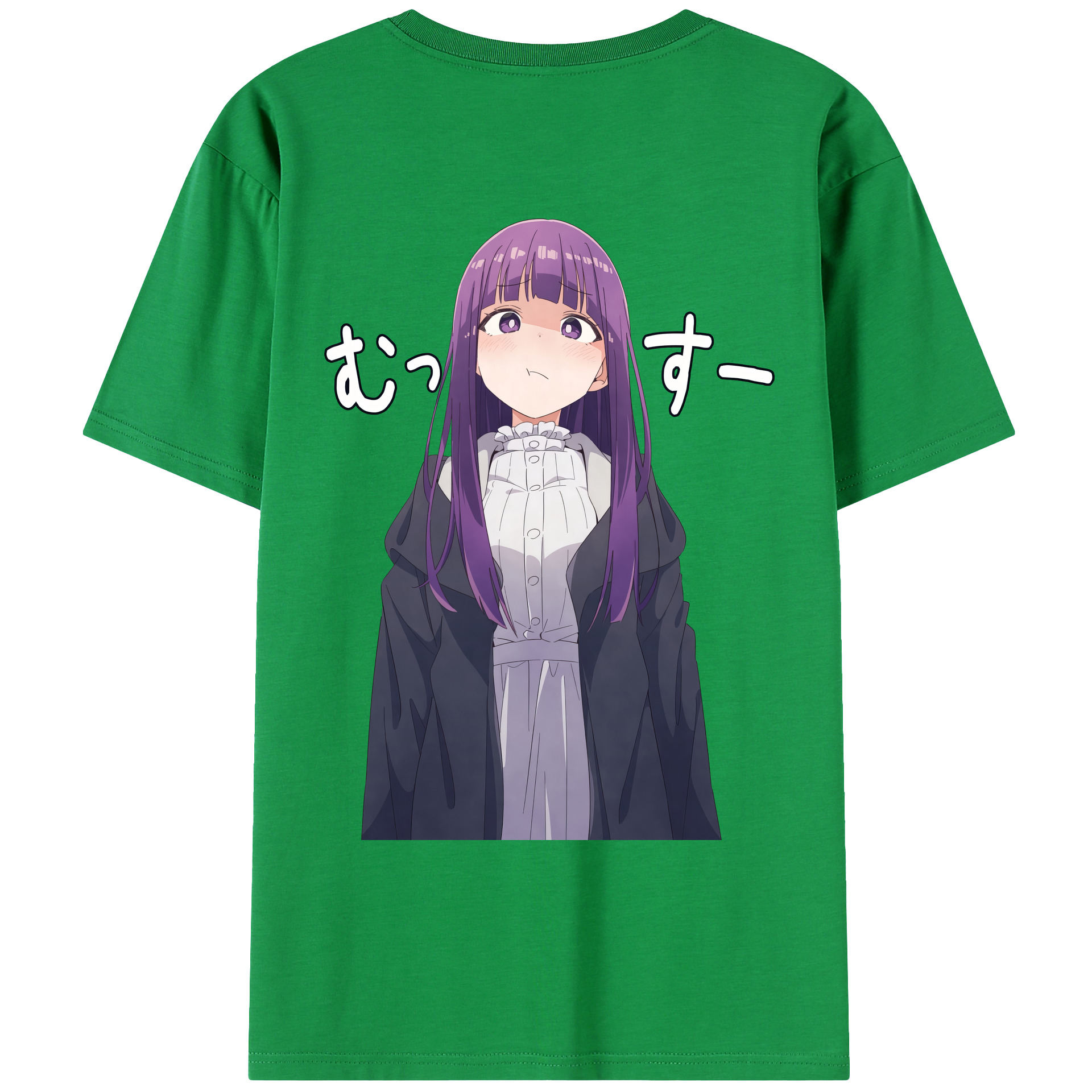 （画像用） 葬送のフリーレン Frieren 綿100％ メンズ半袖Tシャツ（バックプリント） 通気性
