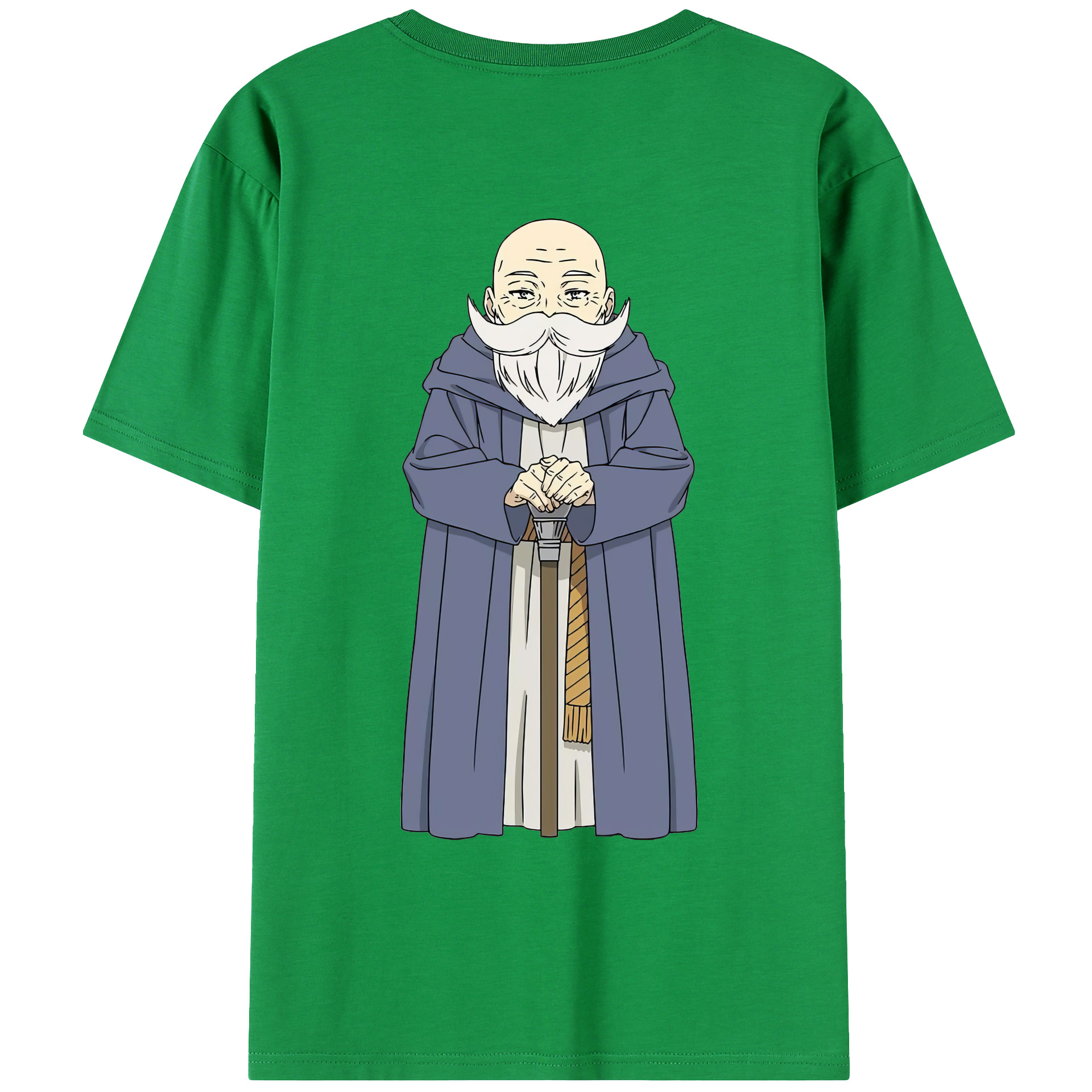 （画像用） 葬送のフリーレン Frieren 綿100％ メンズ半袖Tシャツ（バックプリント） 通気性