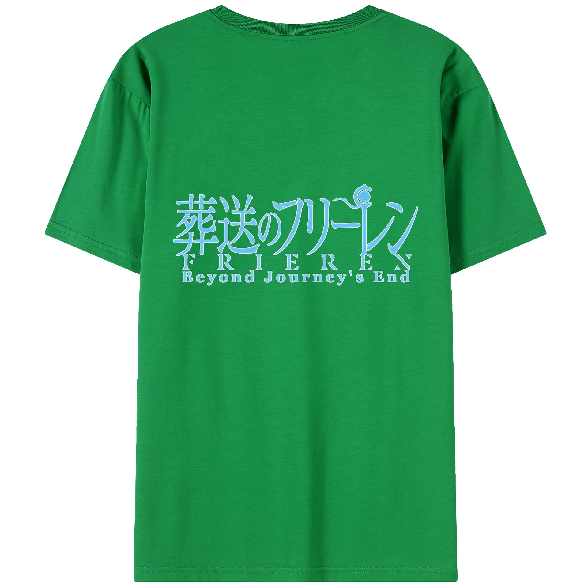 （画像用） 葬送のフリーレン Frieren 綿100％ メンズ半袖Tシャツ（バックプリント） 通気性