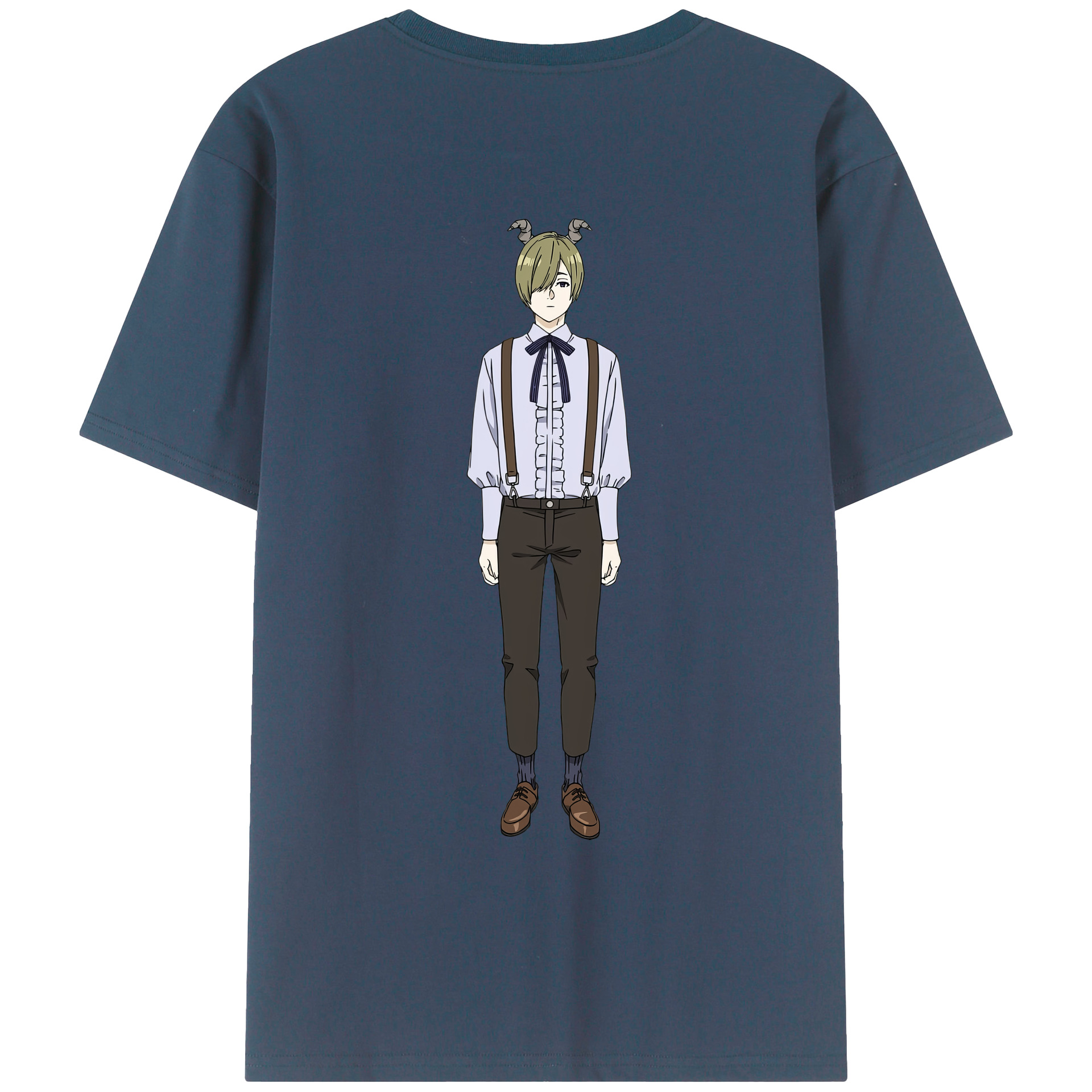 （画像用） 葬送のフリーレン Frieren 綿100％ メンズ半袖Tシャツ（バックプリント） 通気性