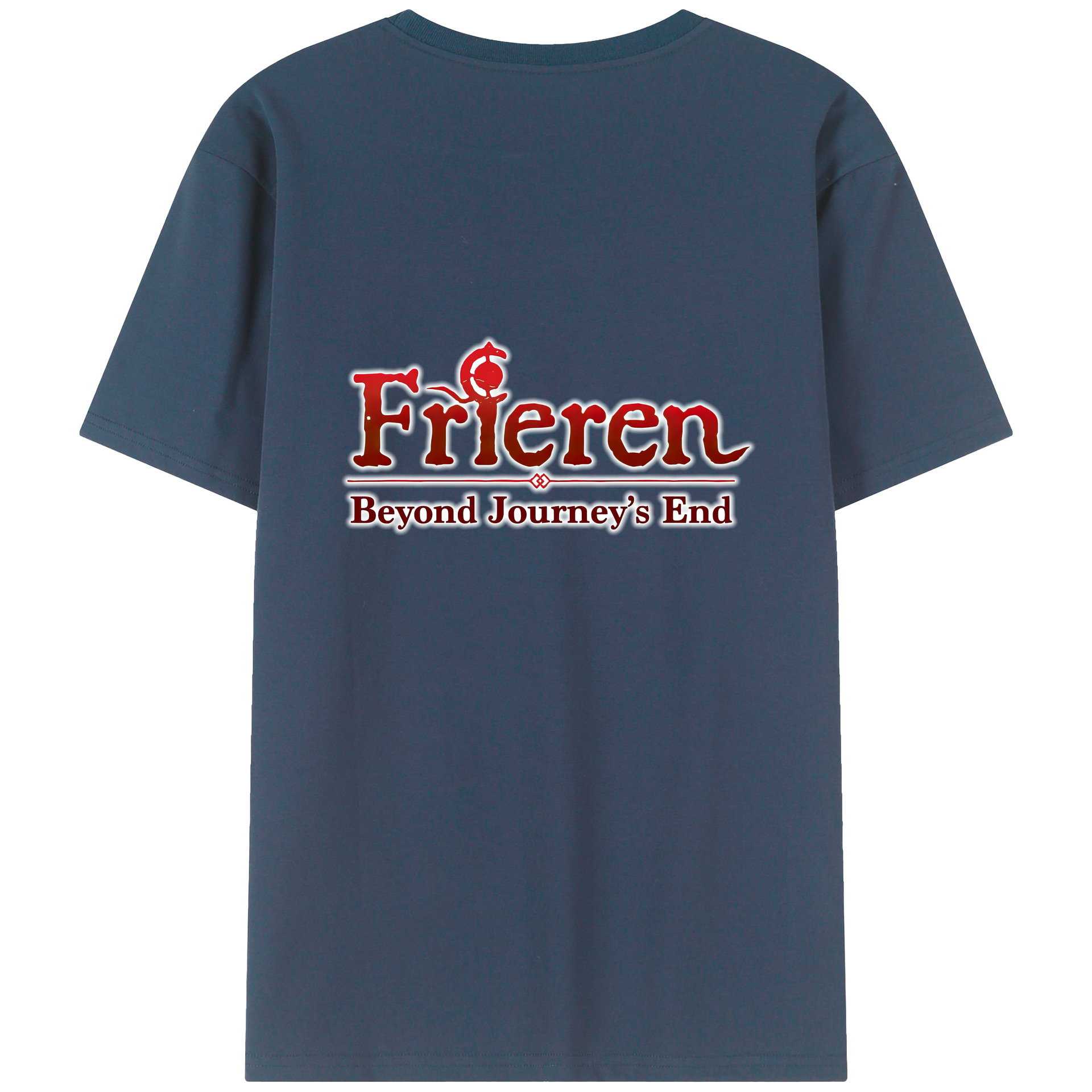 （画像用） 葬送のフリーレン Frieren 綿100％ メンズ半袖Tシャツ（バックプリント） 通気性