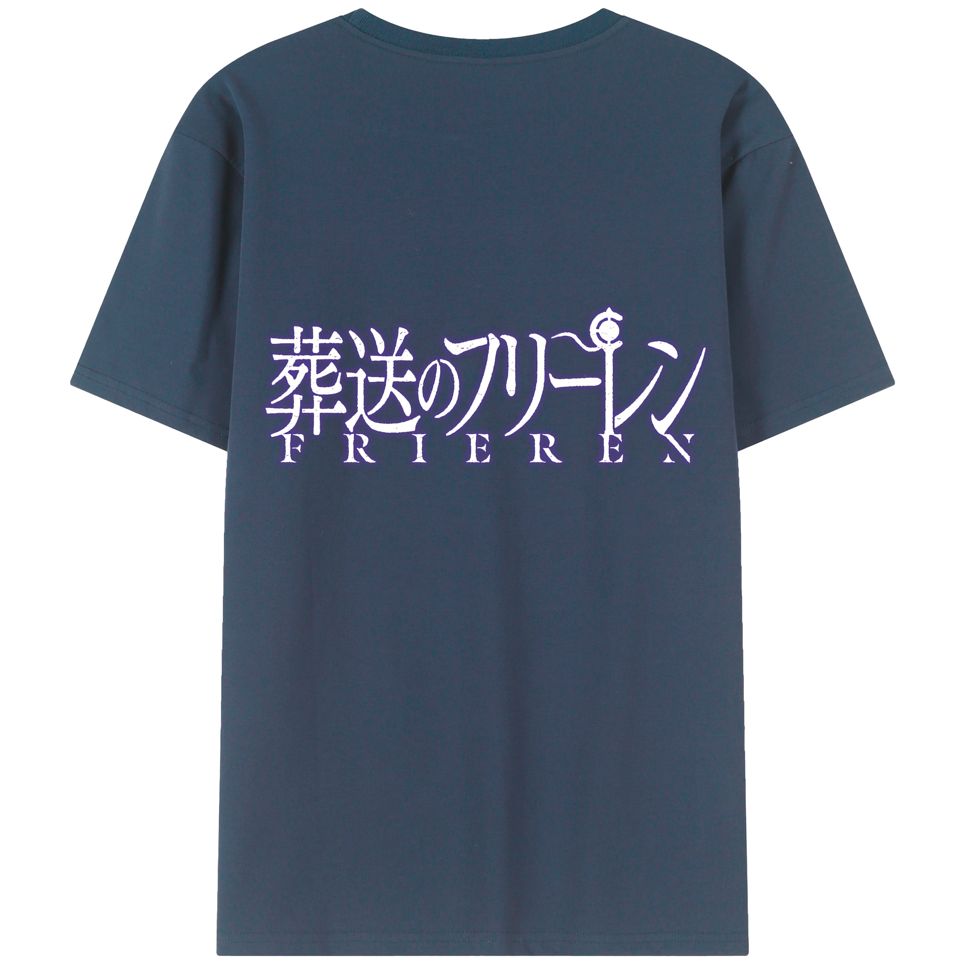 （画像用） 葬送のフリーレン Frieren 綿100％ メンズ半袖Tシャツ（バックプリント） 通気性