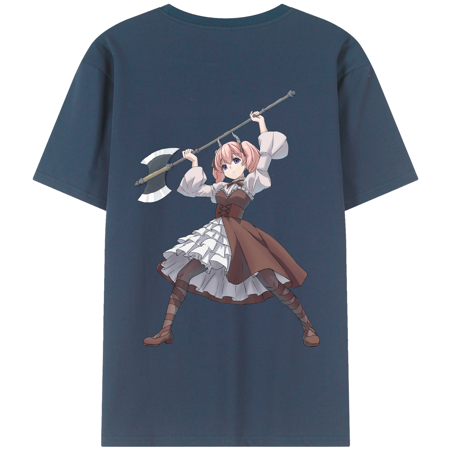 （画像用） 葬送のフリーレン Frieren 綿100％ メンズ半袖Tシャツ（バックプリント） 通気性