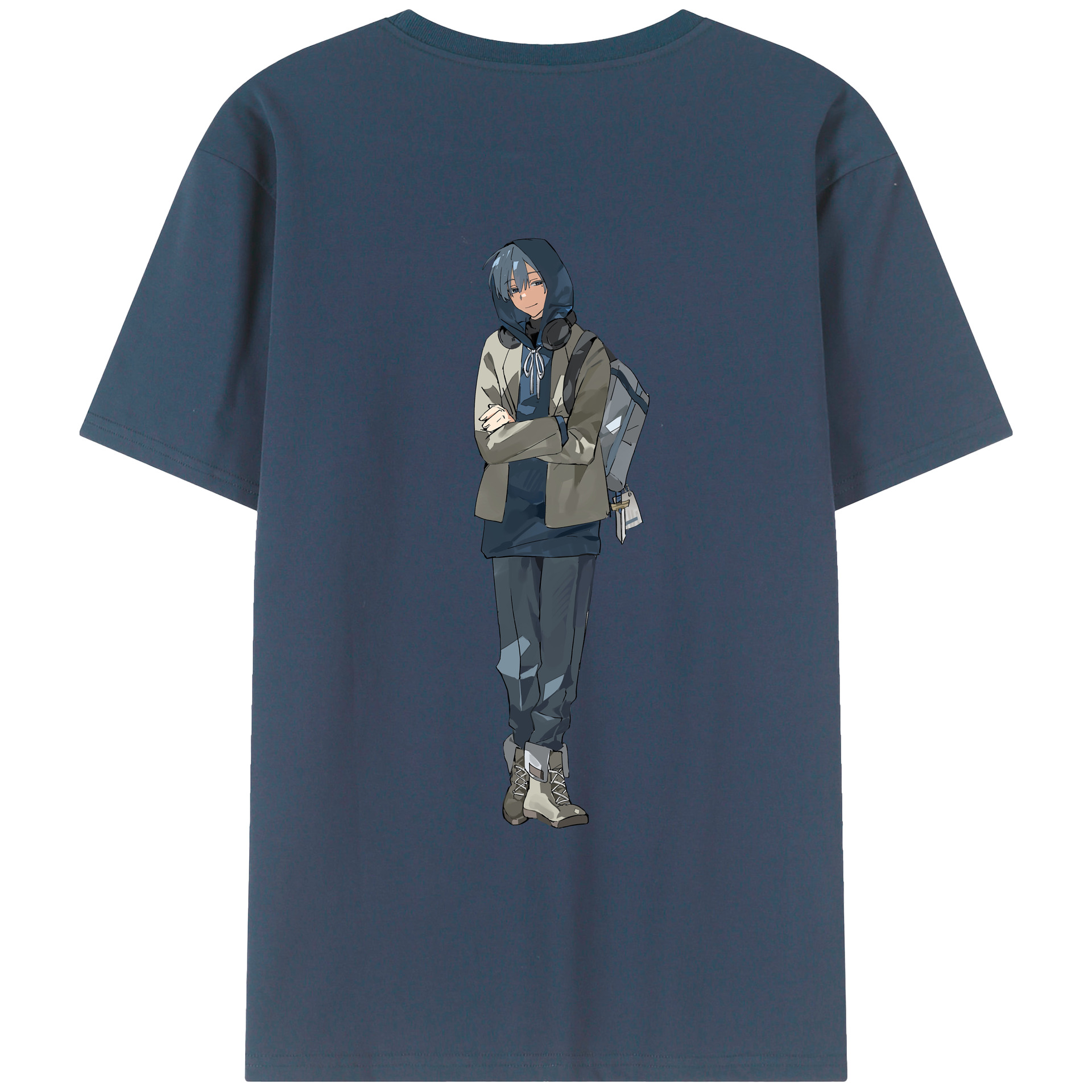 （画像用） 葬送のフリーレン Frieren 綿100％ メンズ半袖Tシャツ（バックプリント） 通気性