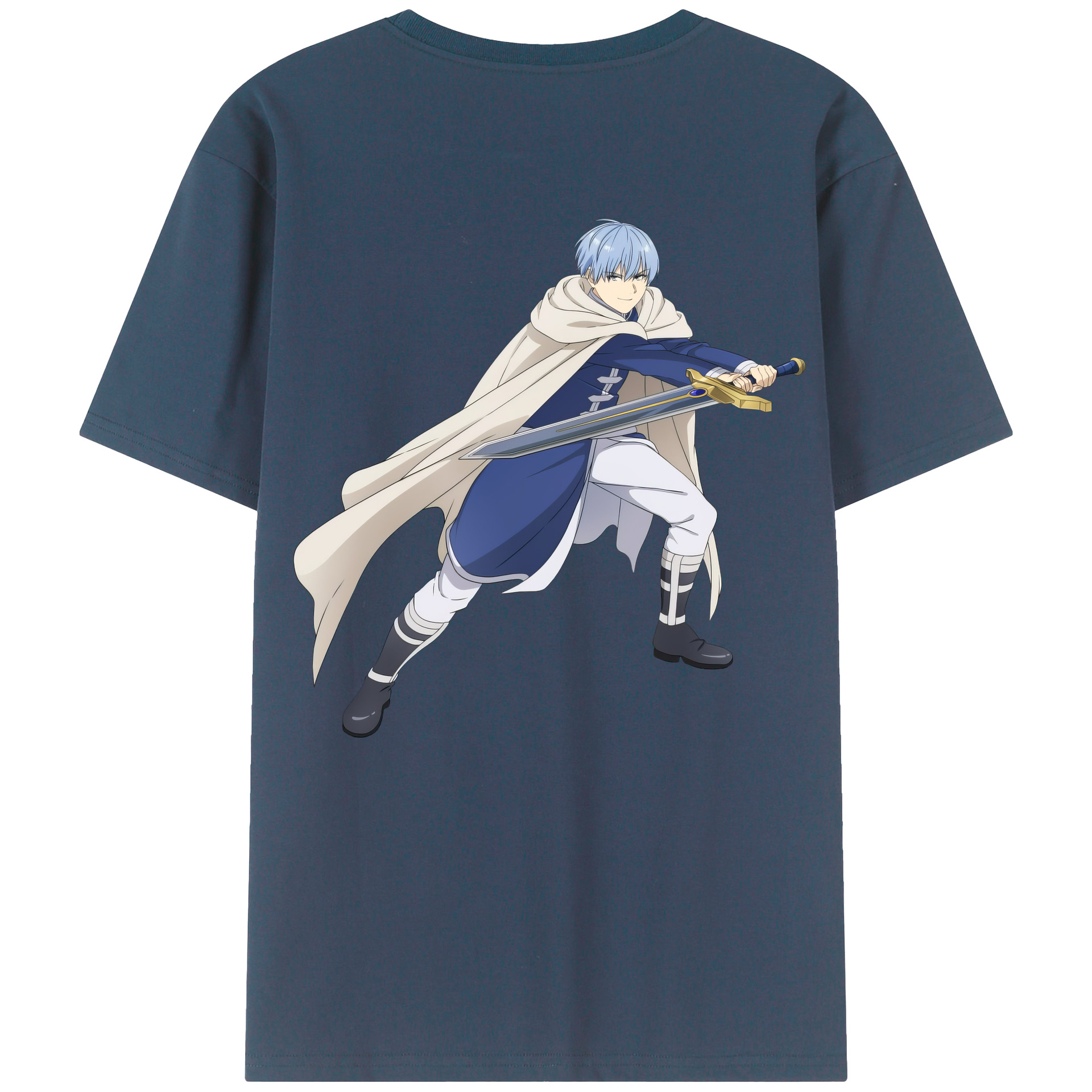 （画像用） 葬送のフリーレン Frieren 綿100％ メンズ半袖Tシャツ（バックプリント） 通気性