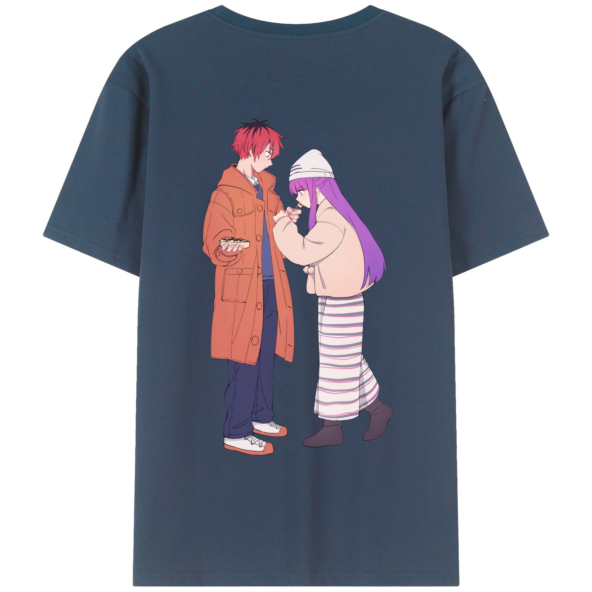 （画像用） 葬送のフリーレン Frieren 綿100％ メンズ半袖Tシャツ（バックプリント） 通気性